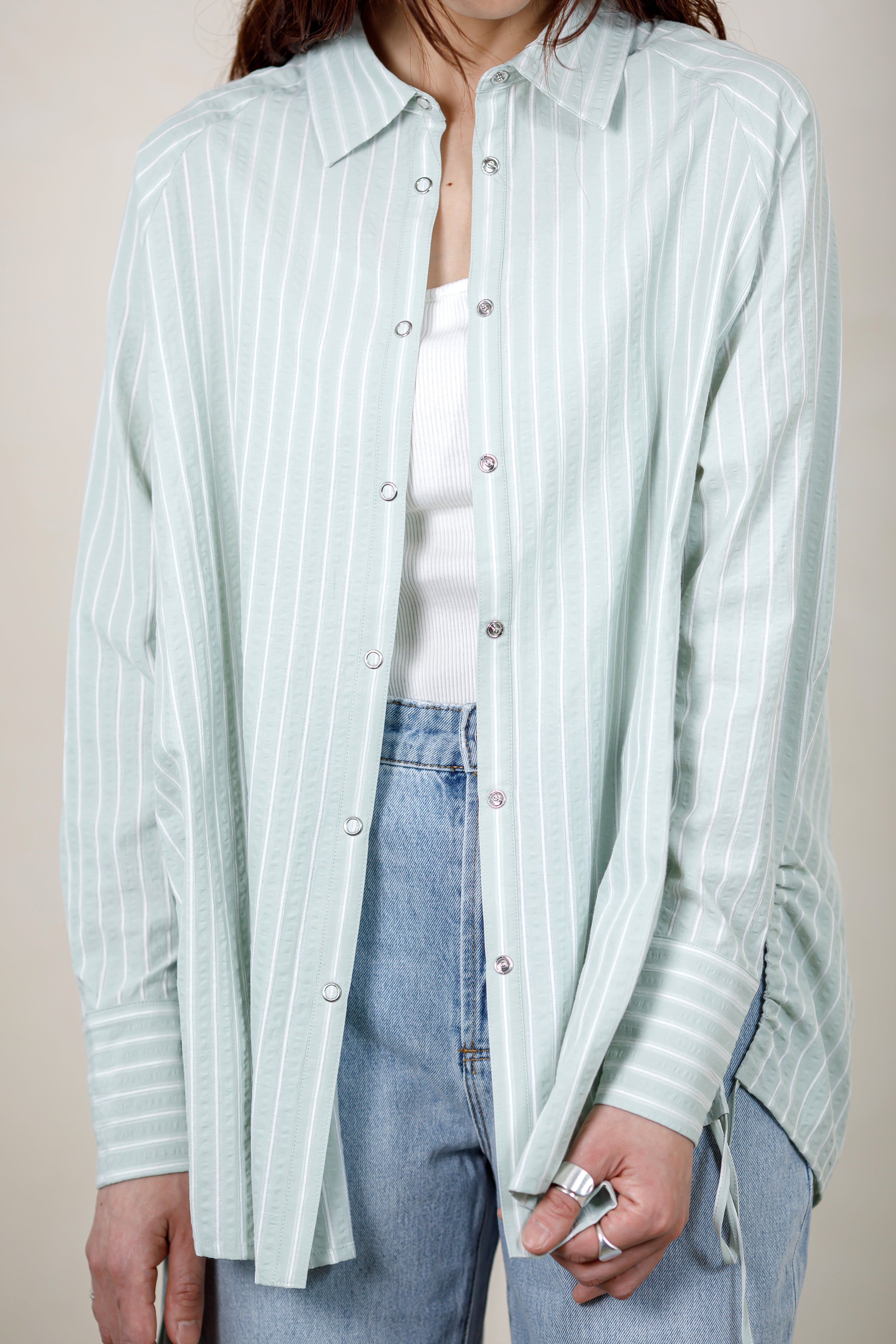 《残り僅か》Stripe Drawstring Shirts