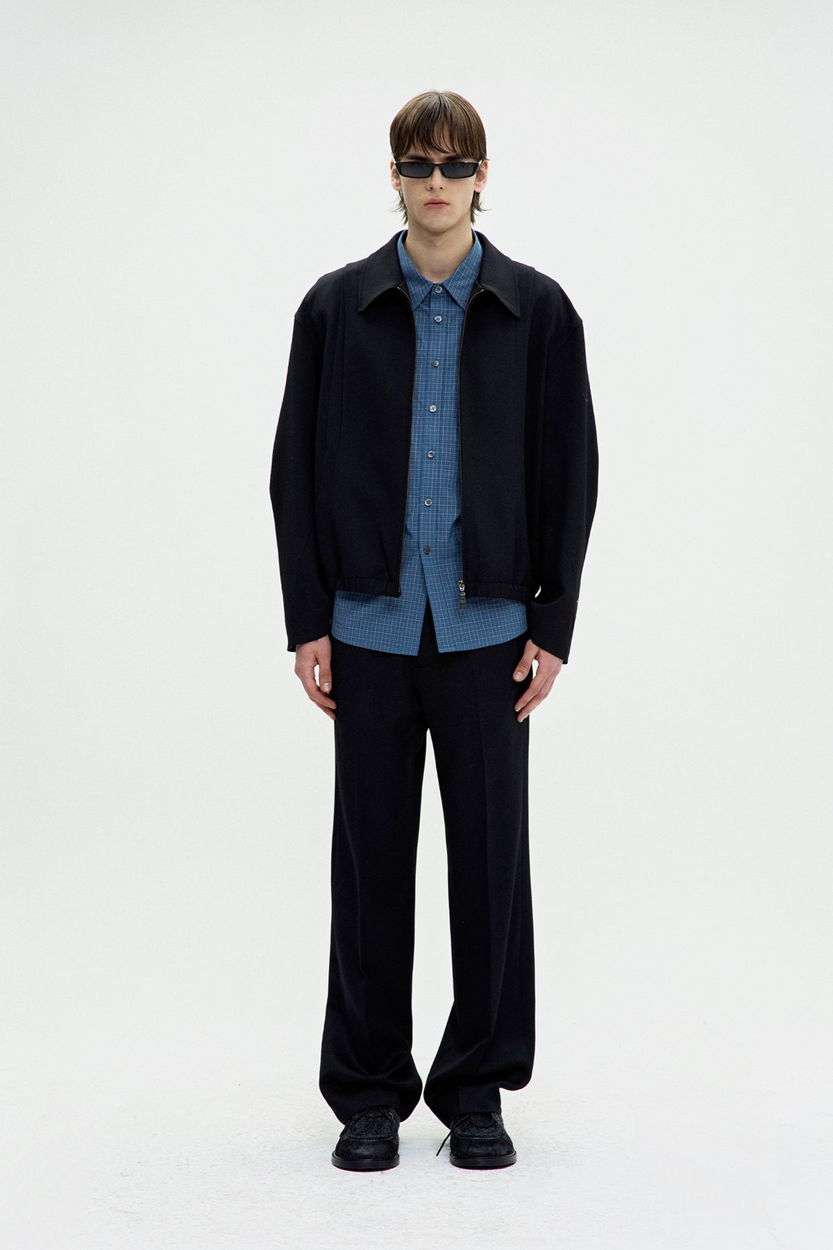 Wool blouson jumper (Black)