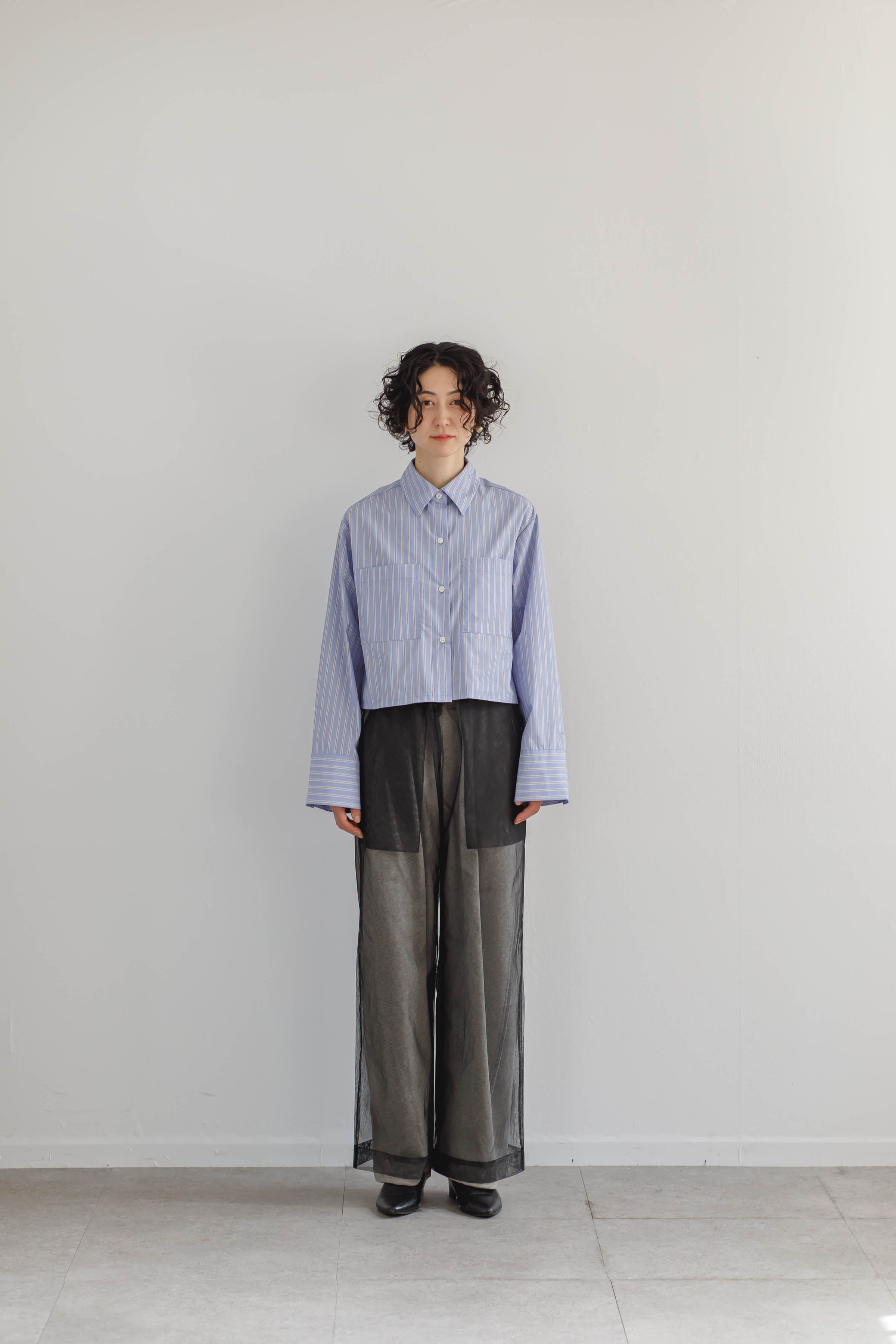 《残り僅か》Cropped Stripe Shirts