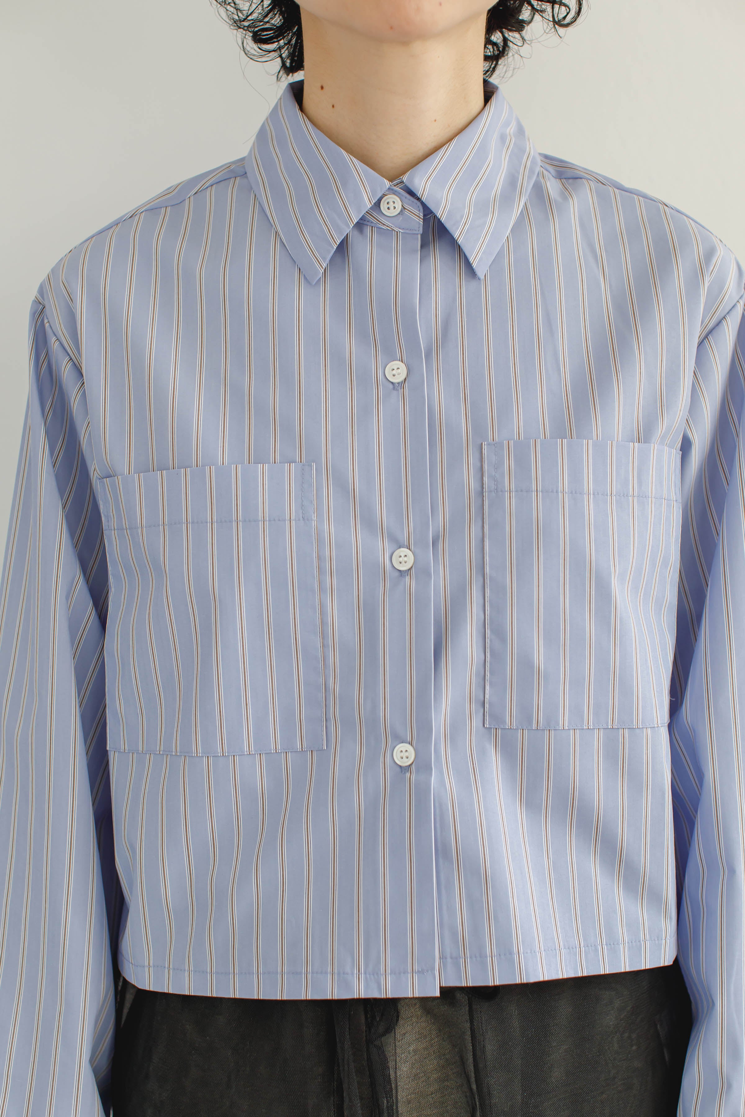 《残り僅か》Cropped Stripe Shirts