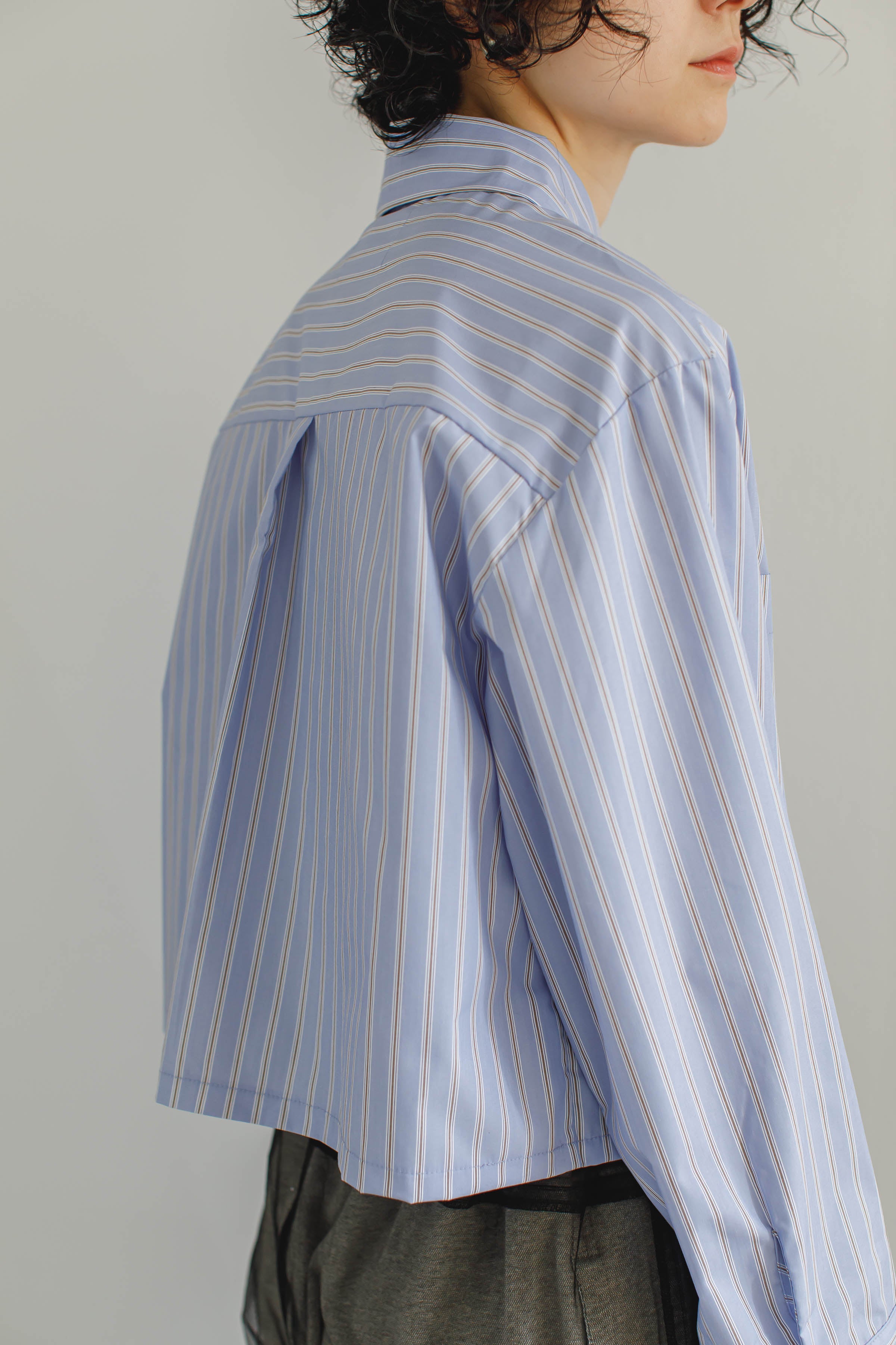 《残り僅か》Cropped Stripe Shirts