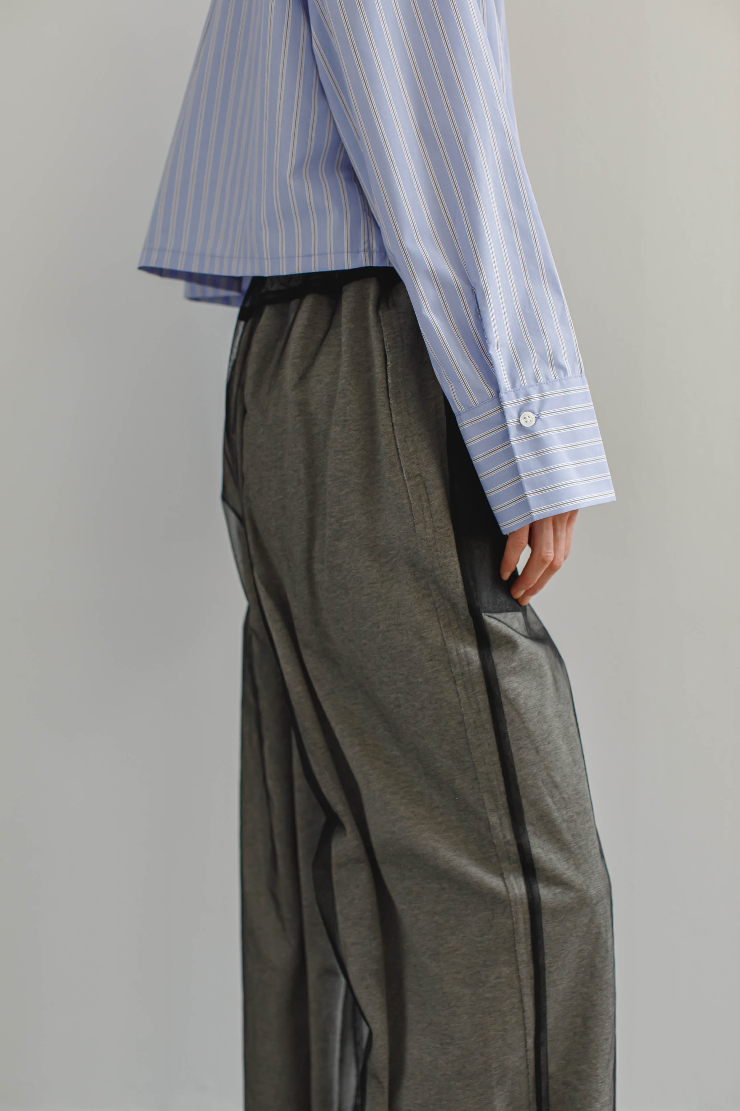 《残り僅か》Cropped Stripe Shirts