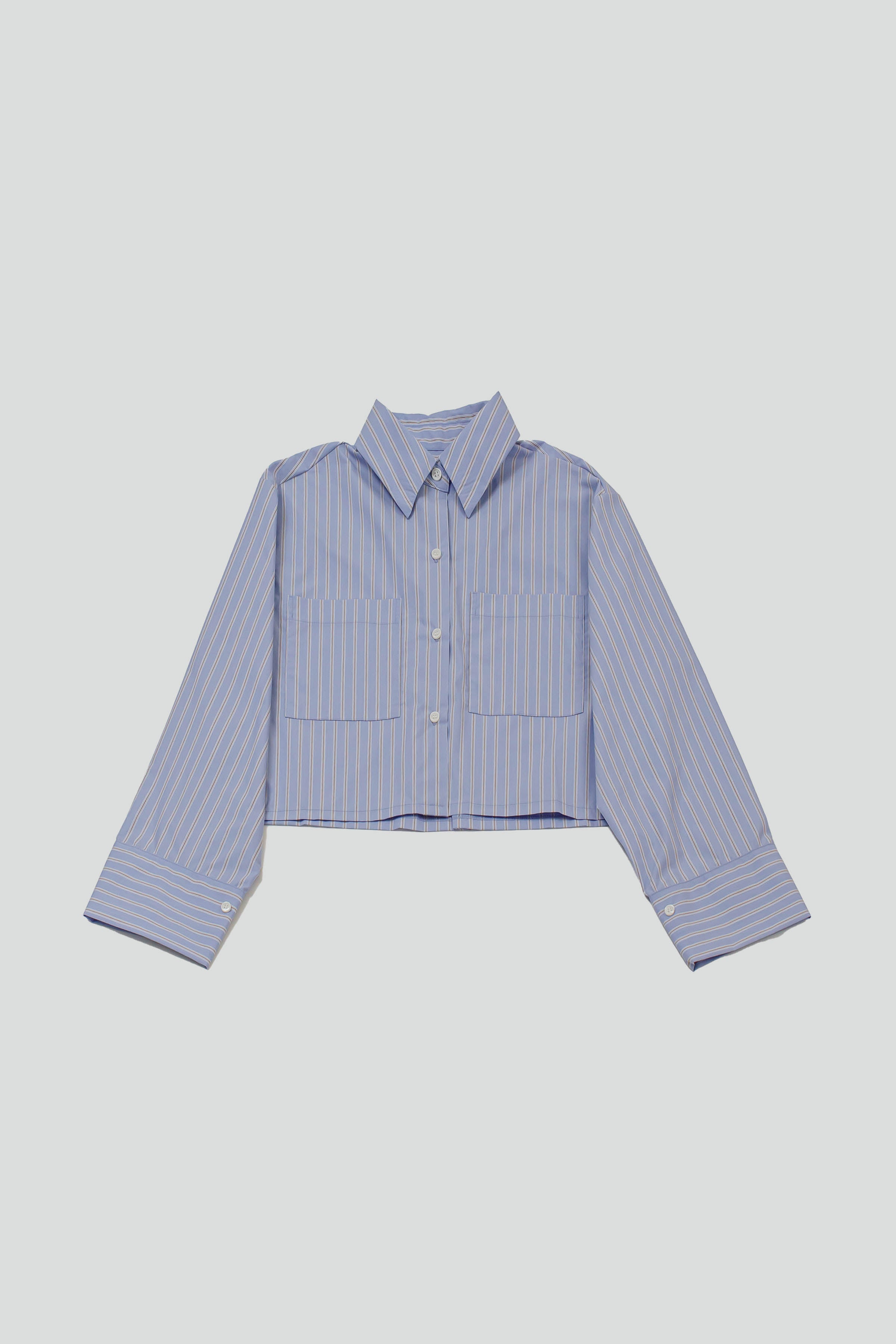 《残り僅か》Cropped Stripe Shirts