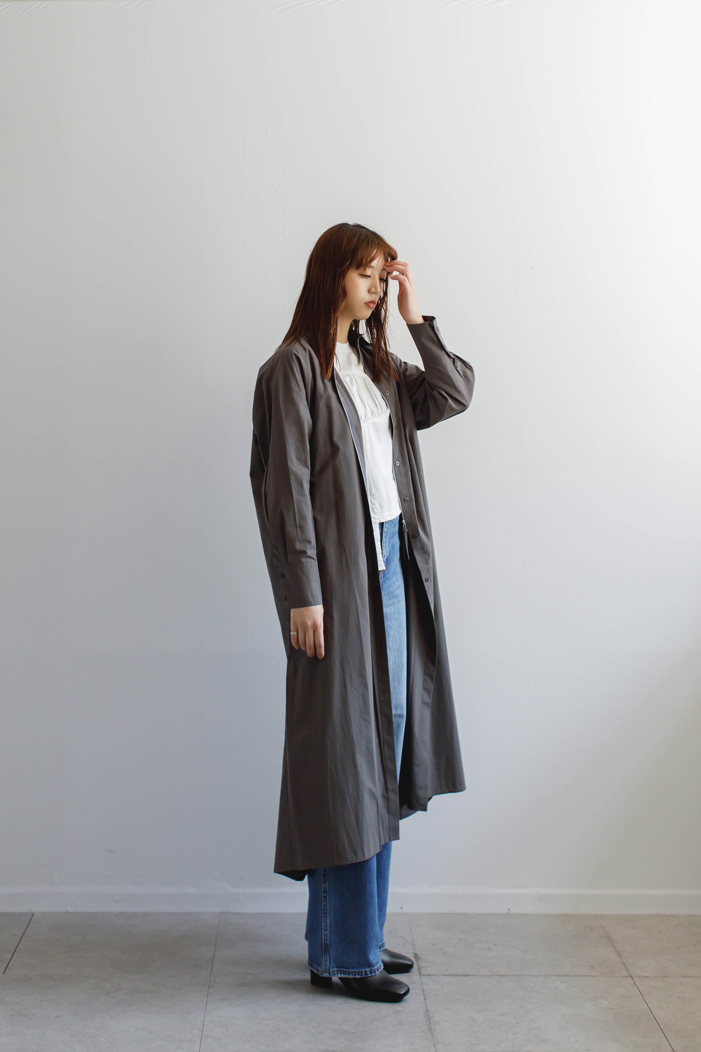 Zip-up shirt One Piece