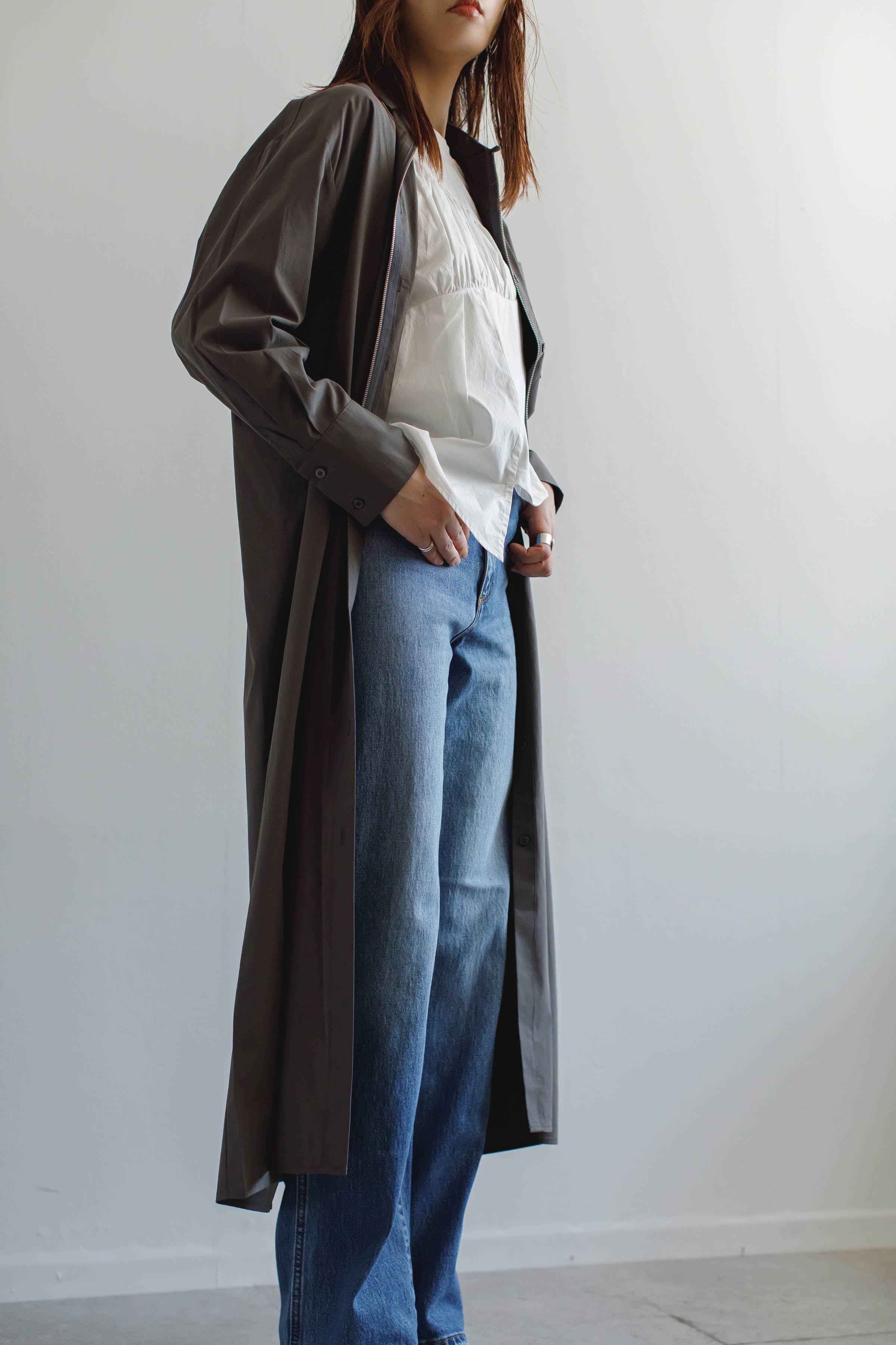 Zip-up shirt One Piece