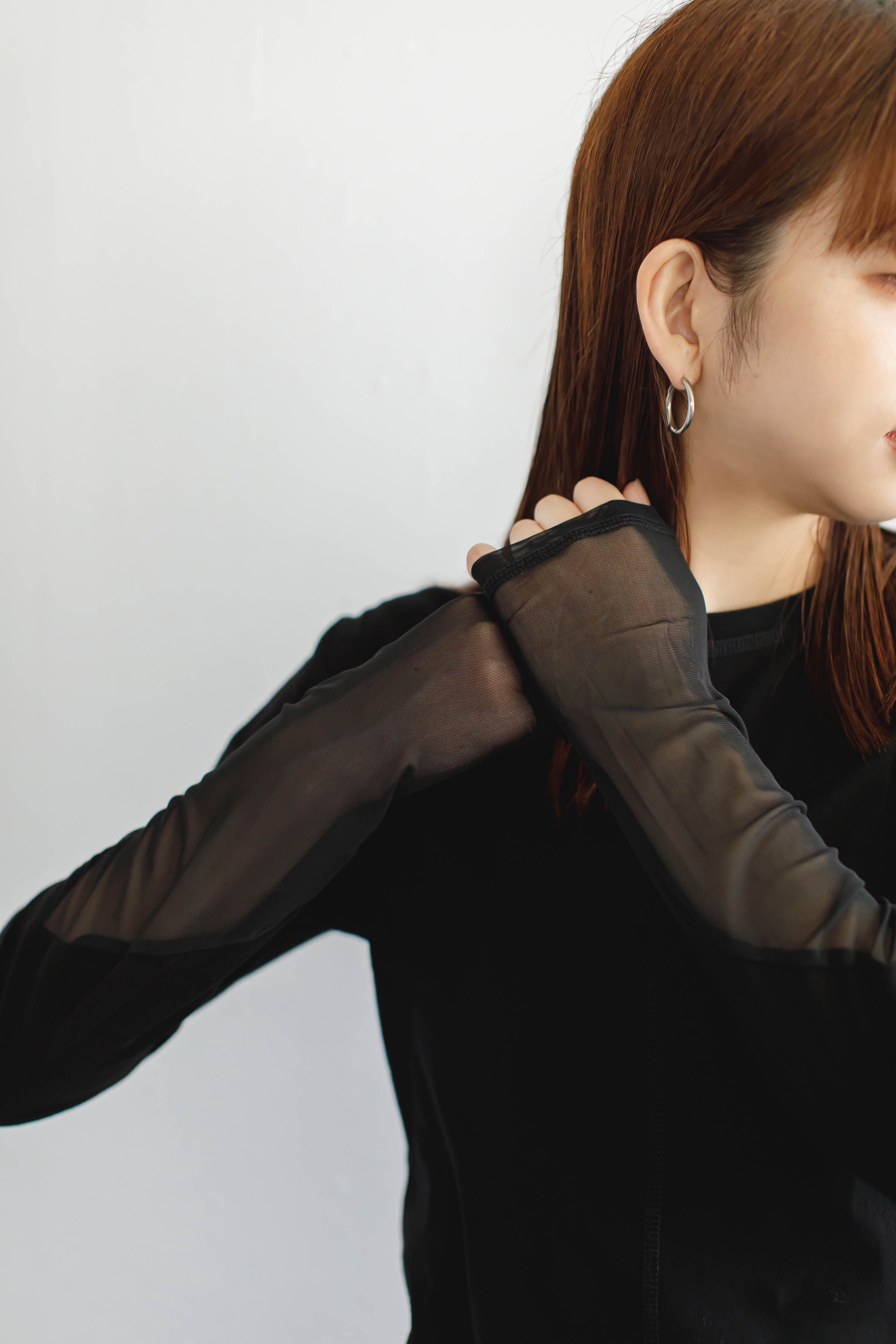 Sheer Sleeve Tight Tops