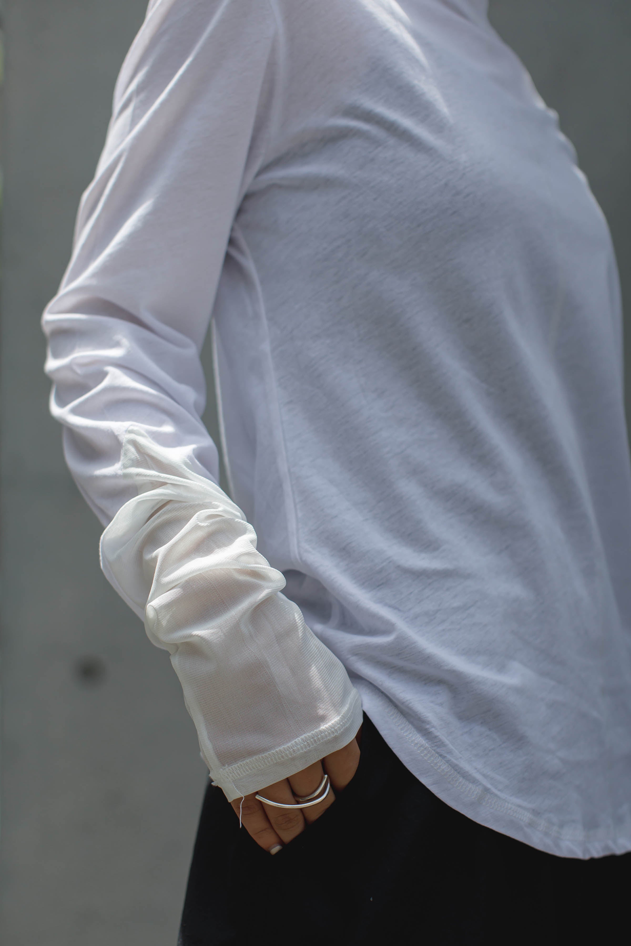 Sheer Sleeve Tight Tops