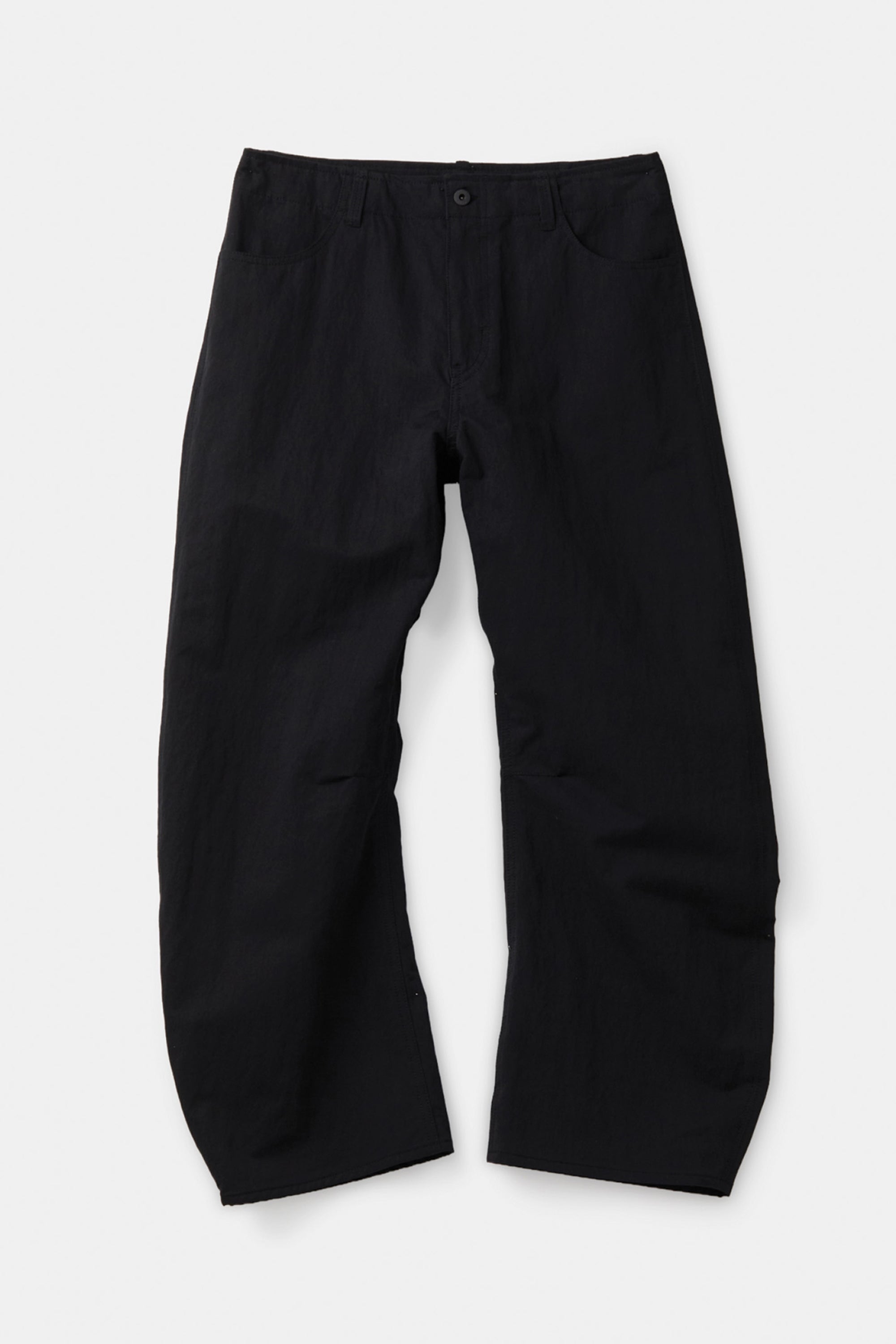 DEEP CURVED COTTON BLEND PANTS
