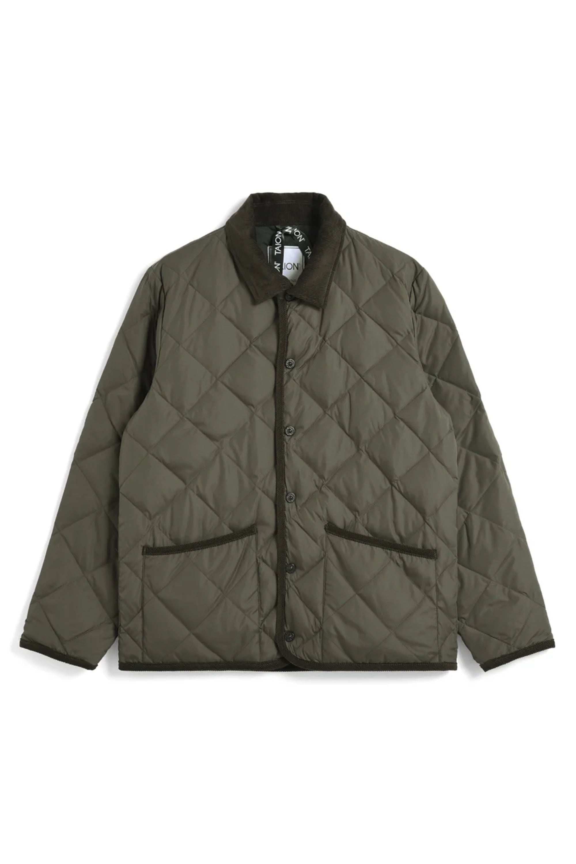 CITY "PIPING COLLAR" DOWN CARDIGAN