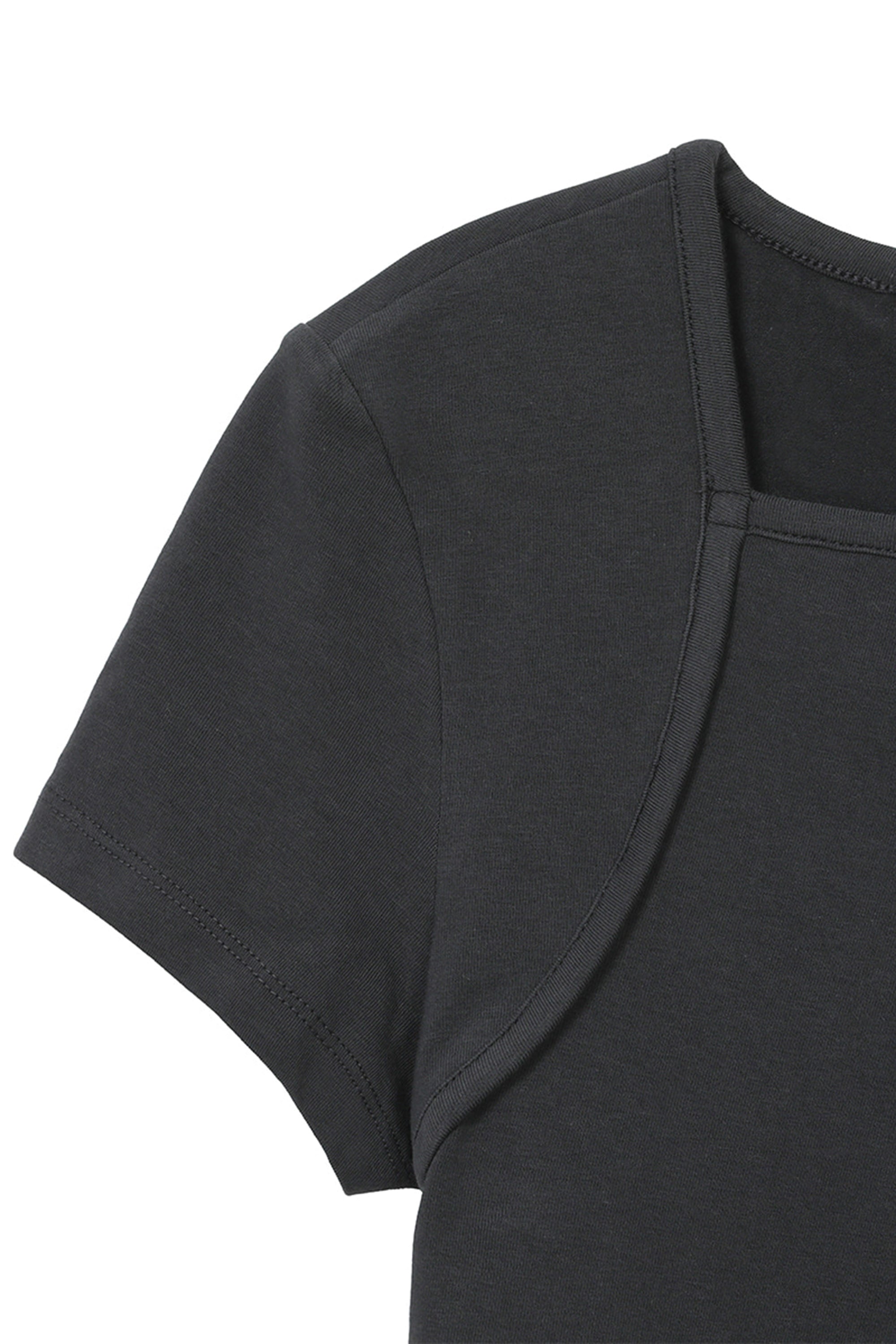 Cutout shirring layered short sleeve