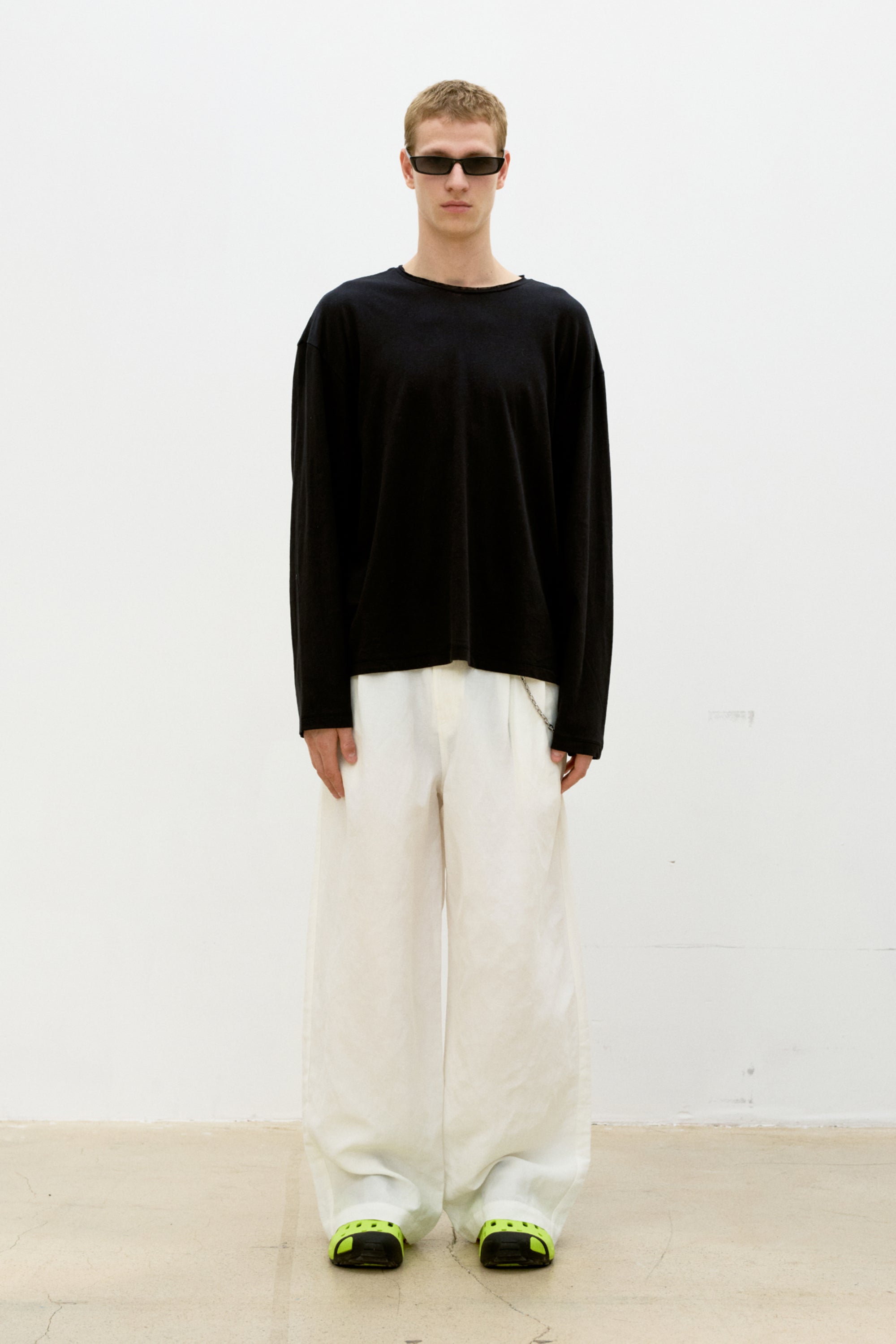 LINEN BLEND LONG SLEEVE T-SHIRT