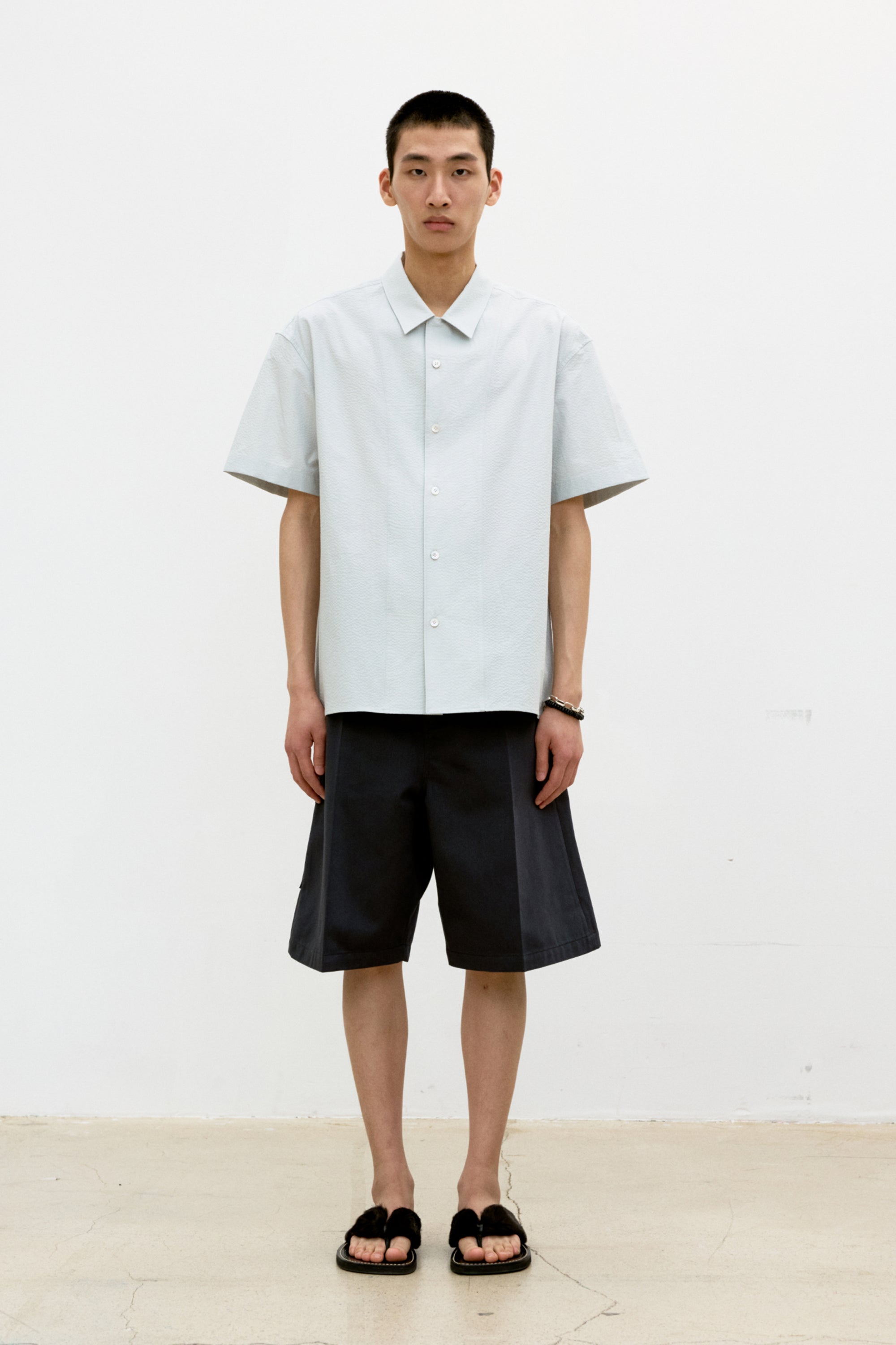 PANEL LINE CAMP COLLAR HALF SHIRT