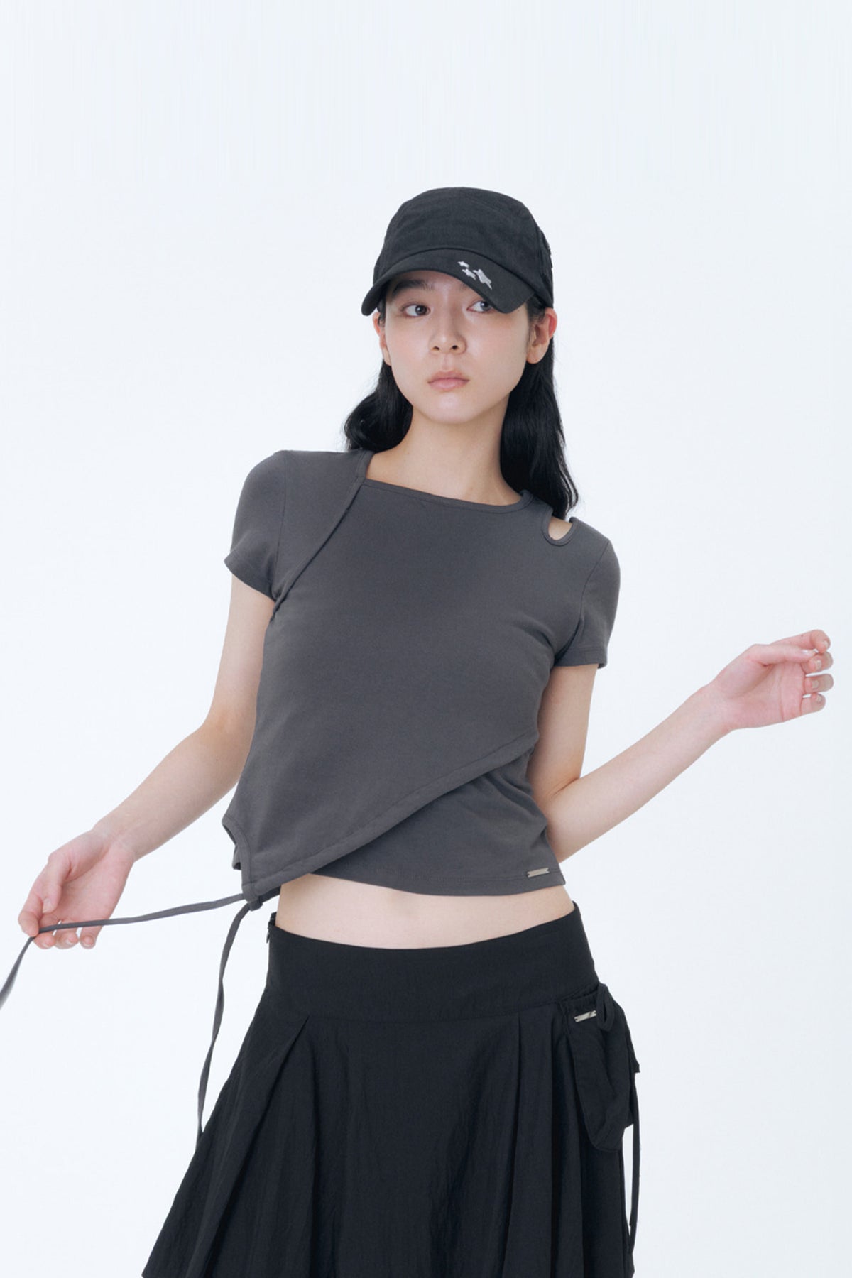 Ameri SHIRRING LAYERED SHORT SHIRT Ameri VINTAGE 26SS✨️Ameri 