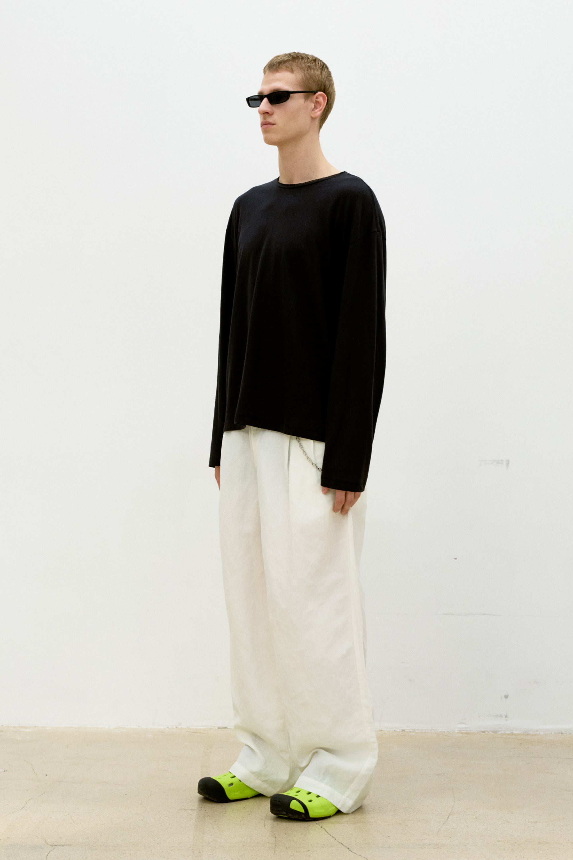 LINEN BLEND LONG SLEEVE T-SHIRT