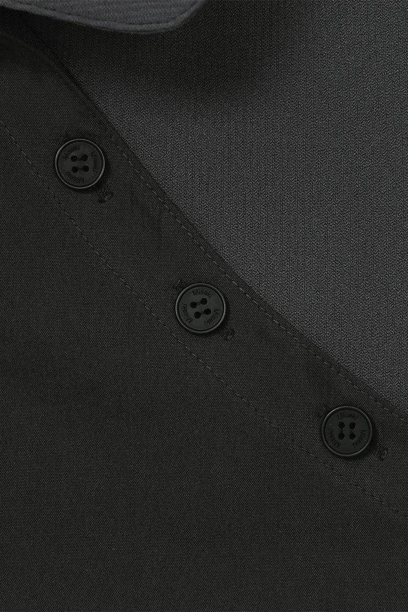 Diagonal placket layered shirt