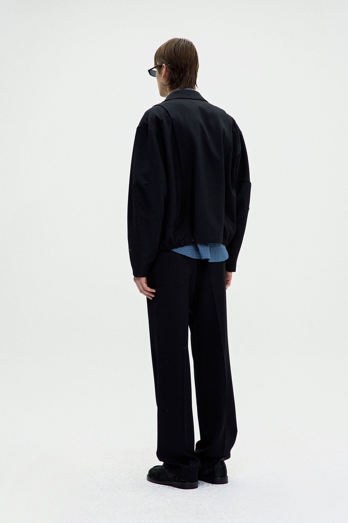 Wool blouson jumper (Black)