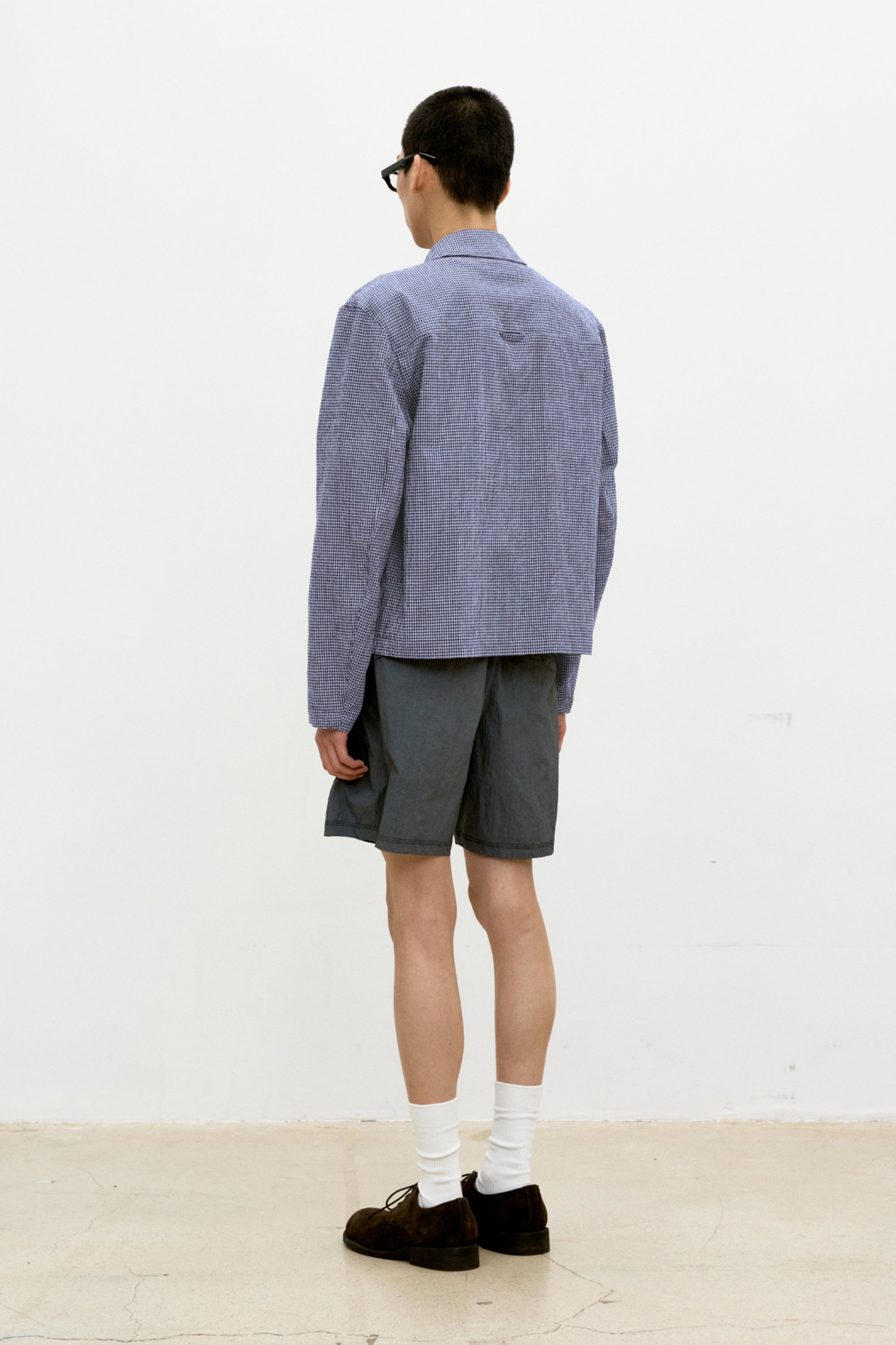 MICRO CHECK SHIRT ZIP-UP