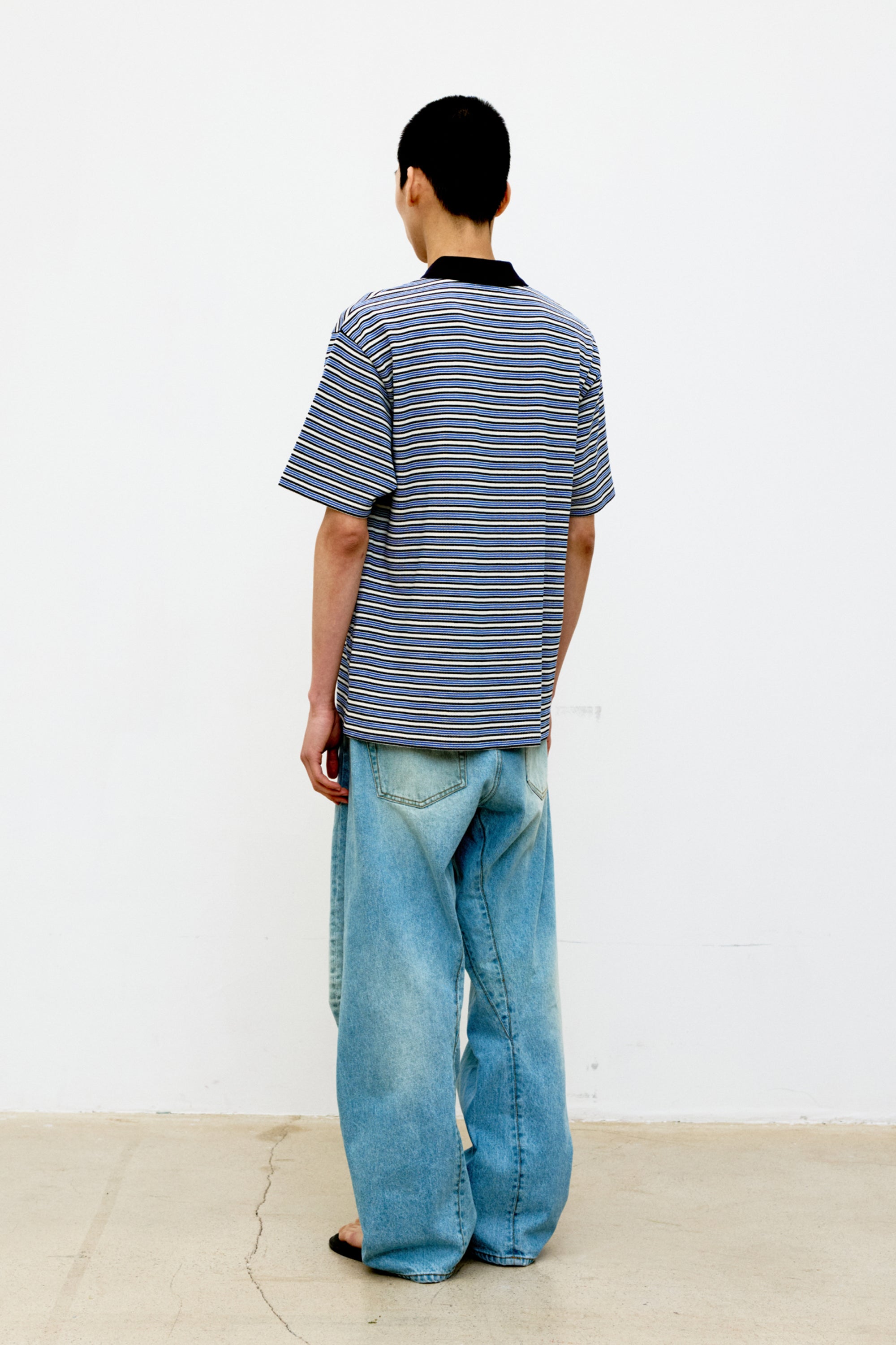 MULTI-PIN STRIPE POLO SHIRT