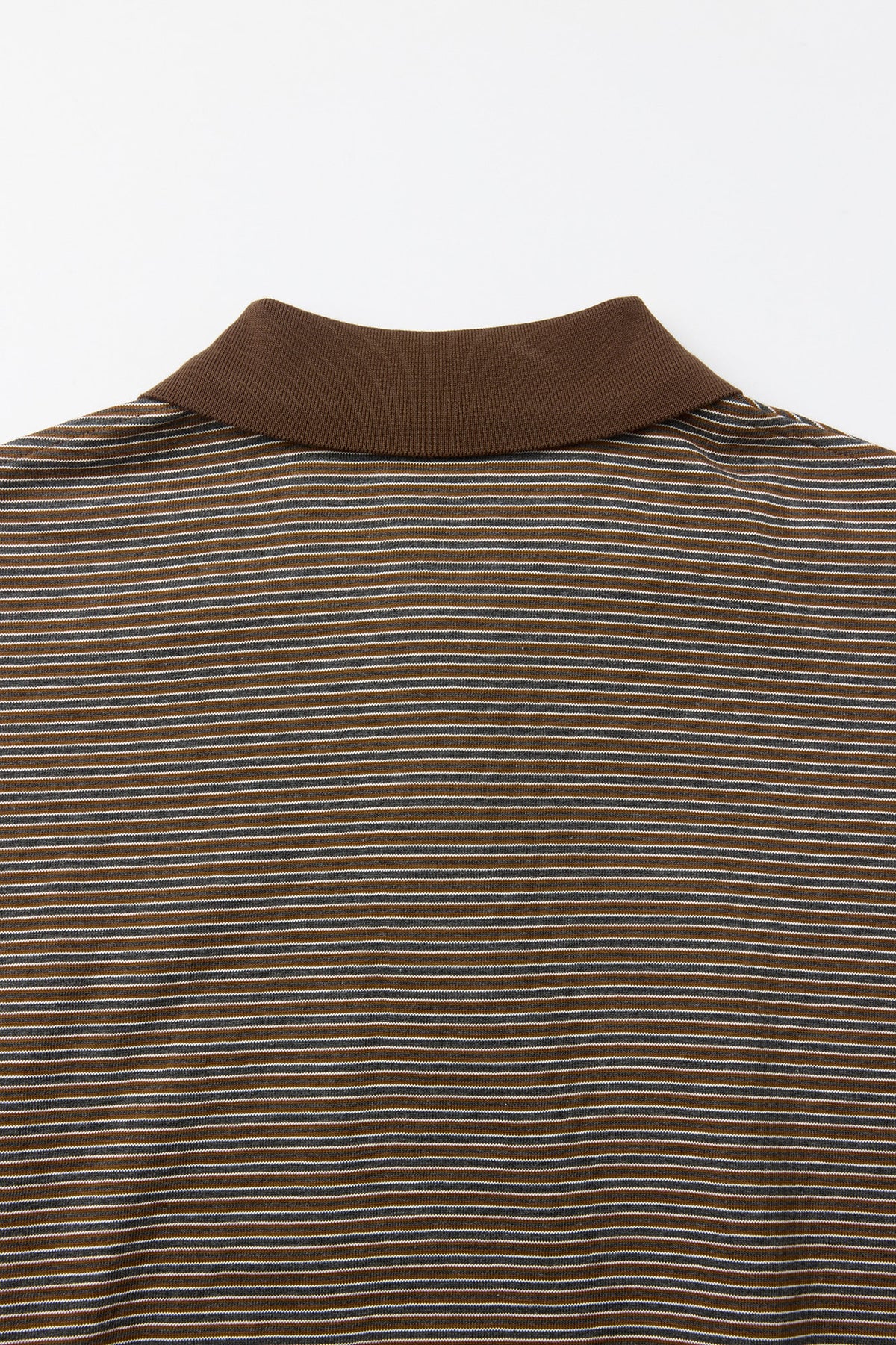 Multi pin pique polo long sleeve (Brown)
