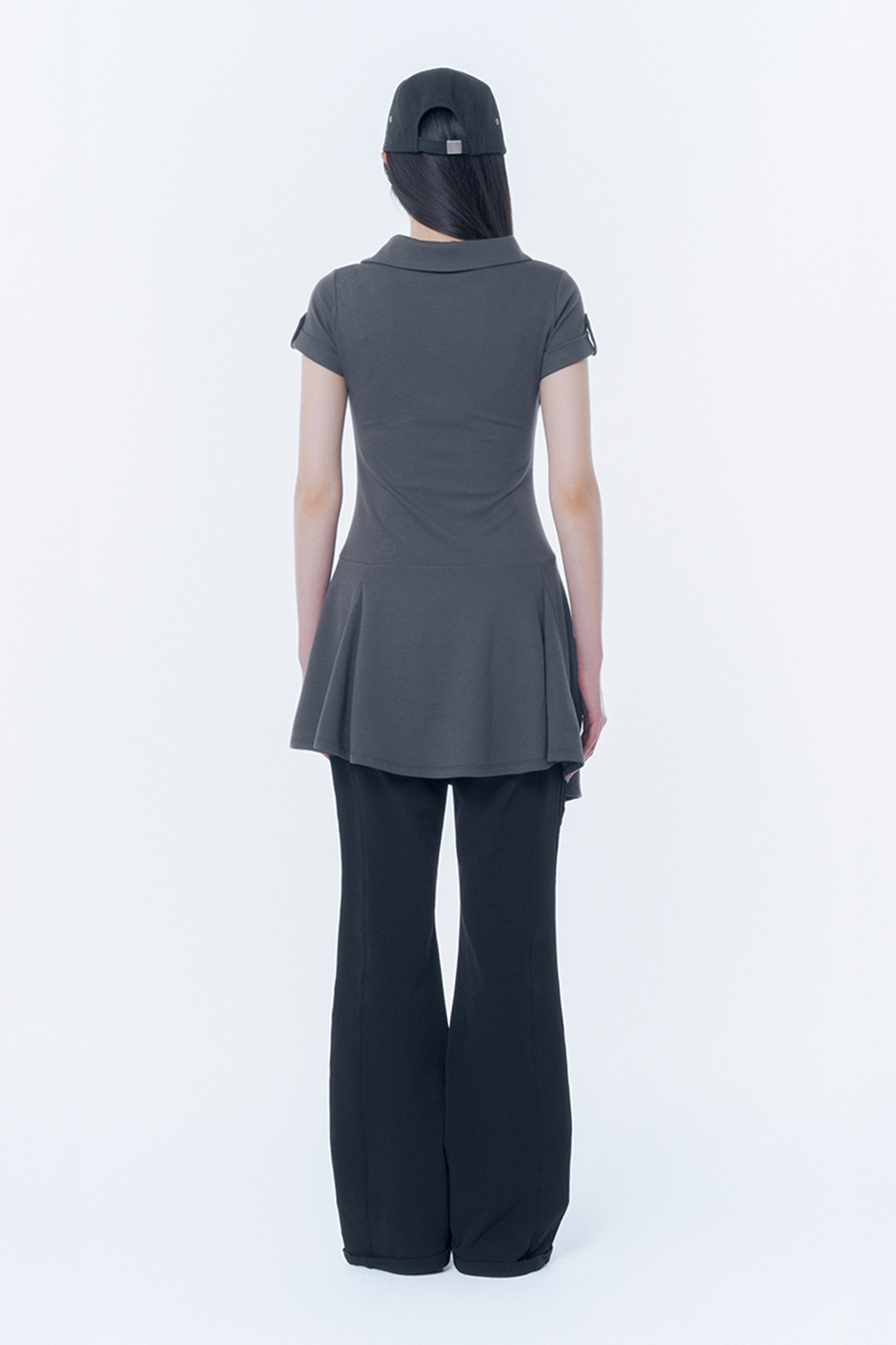 Slash button flare one piece