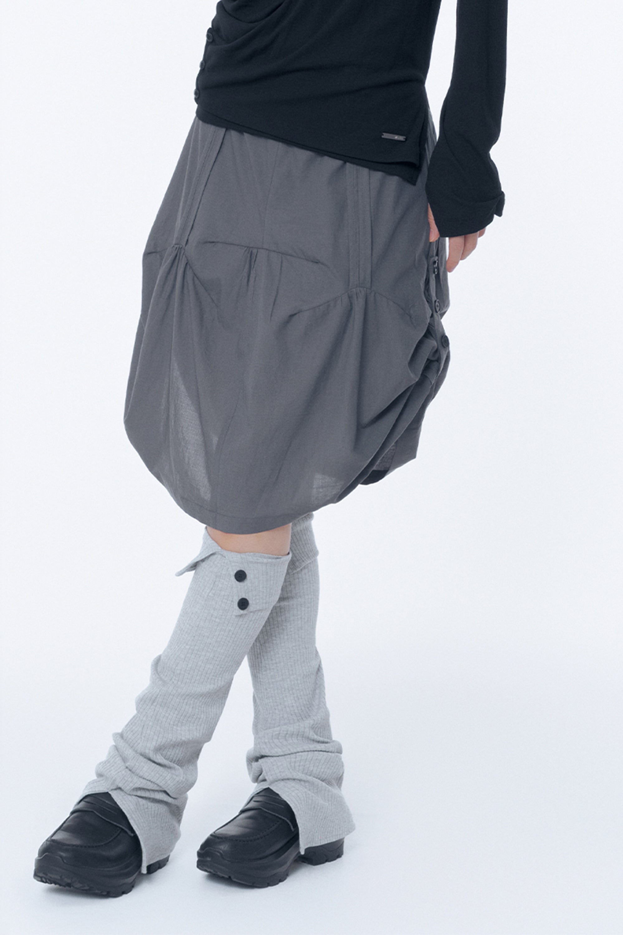 Slouchy balloon midi skirt