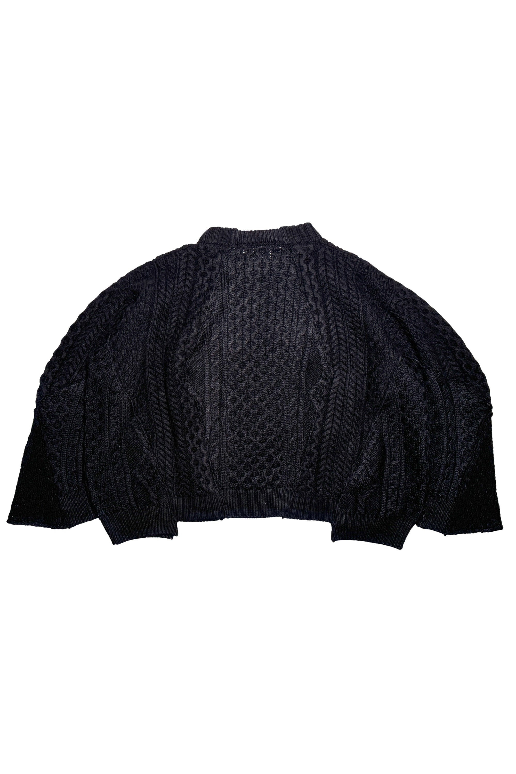 circa make track jacket cutback fisherman sweater -black-