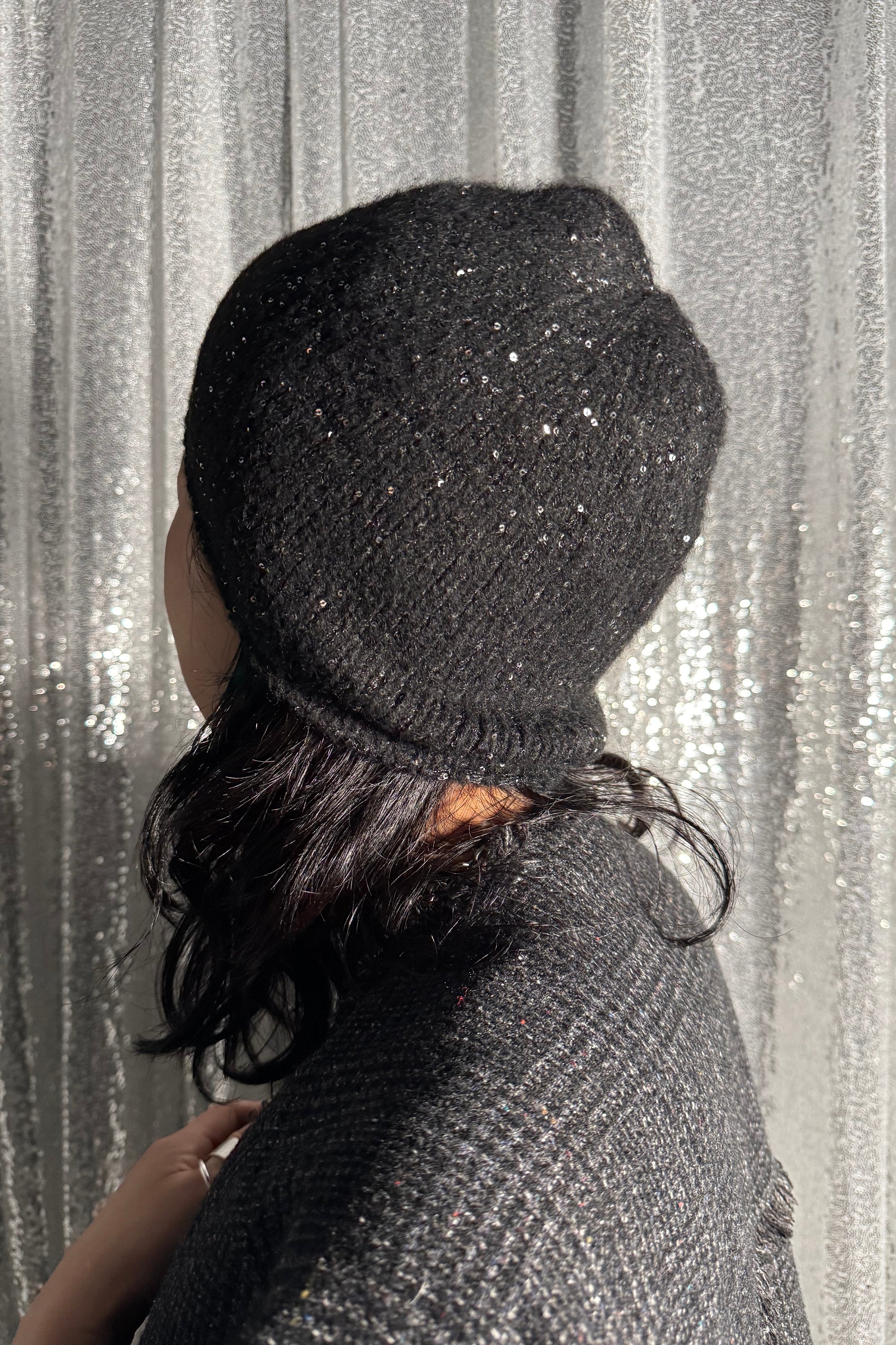 sequins knit beanie