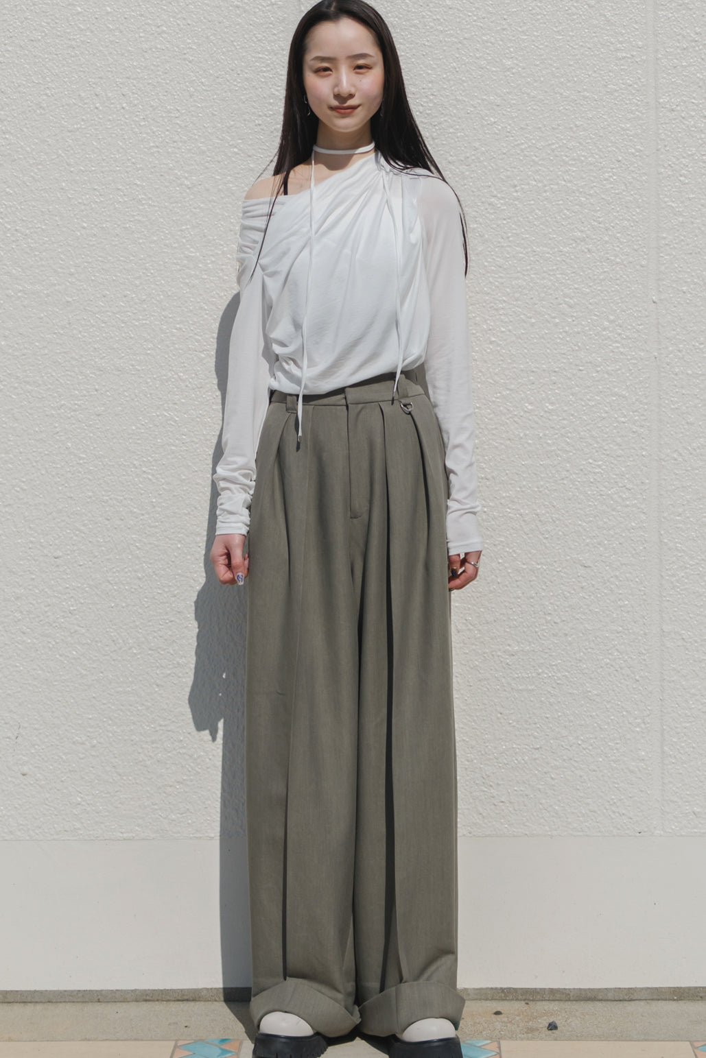 《残り僅か》Long Sleeve Drape Tops