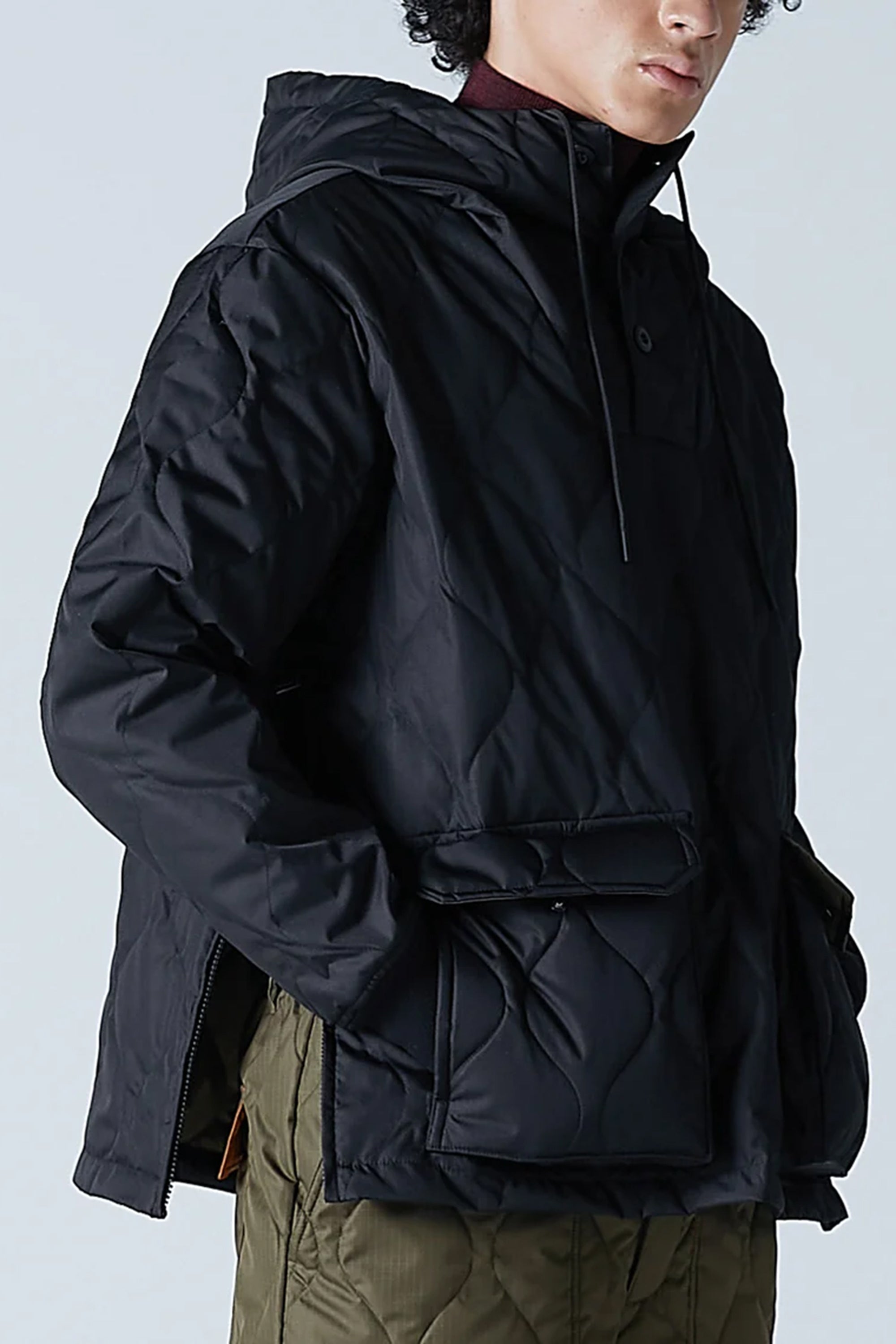 MILITARY PULL OVER DOWN HOODIE