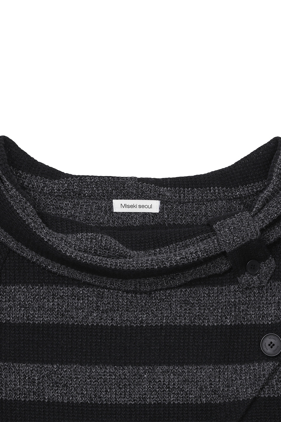 Diagonal crochet knit top STRIPE