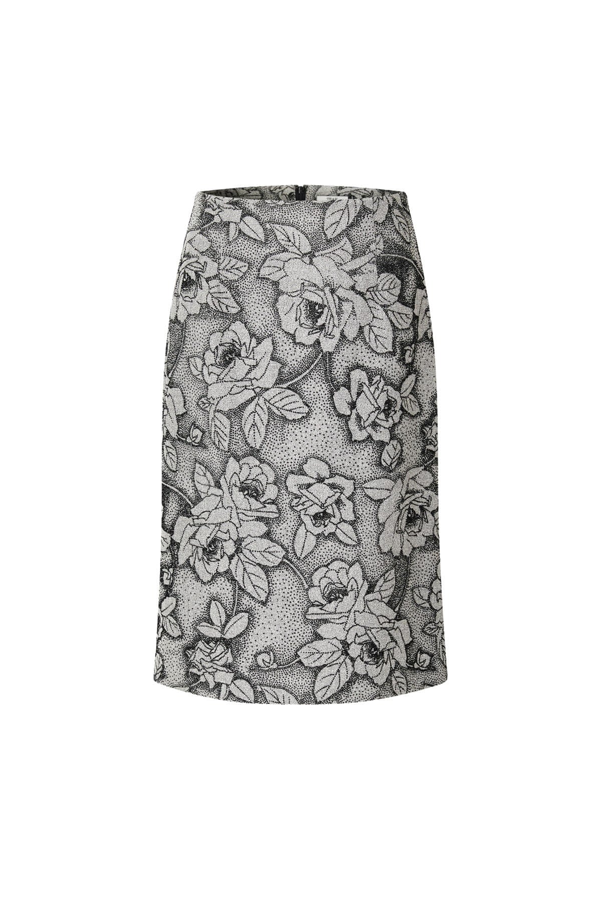 DOT ROSE WOOL SKIRT