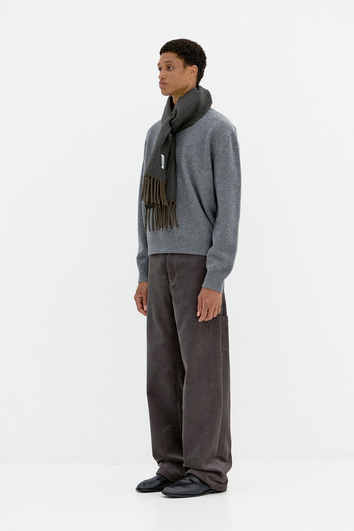 Corduroy carpenter pocket pants (Cinder gray)