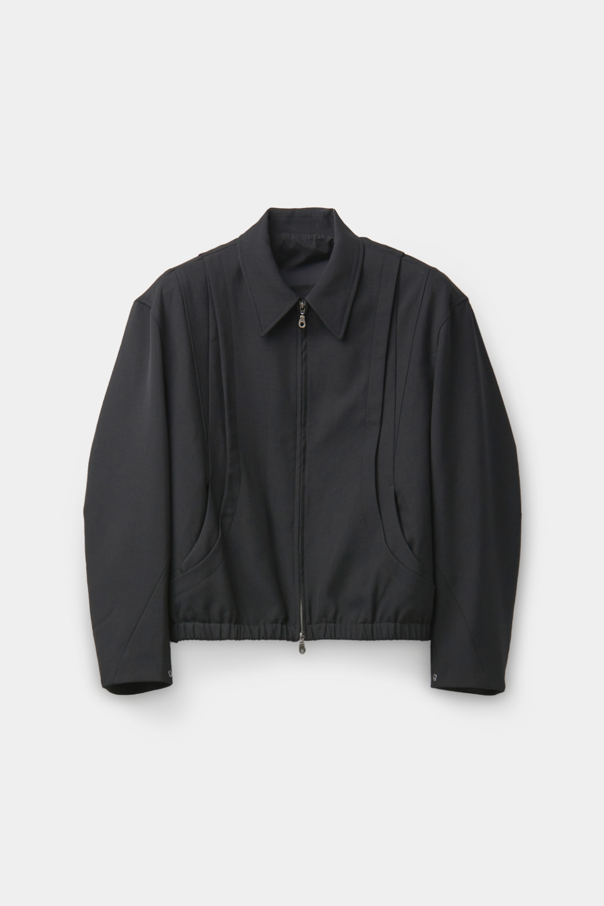 Wool blouson jumper (Black)