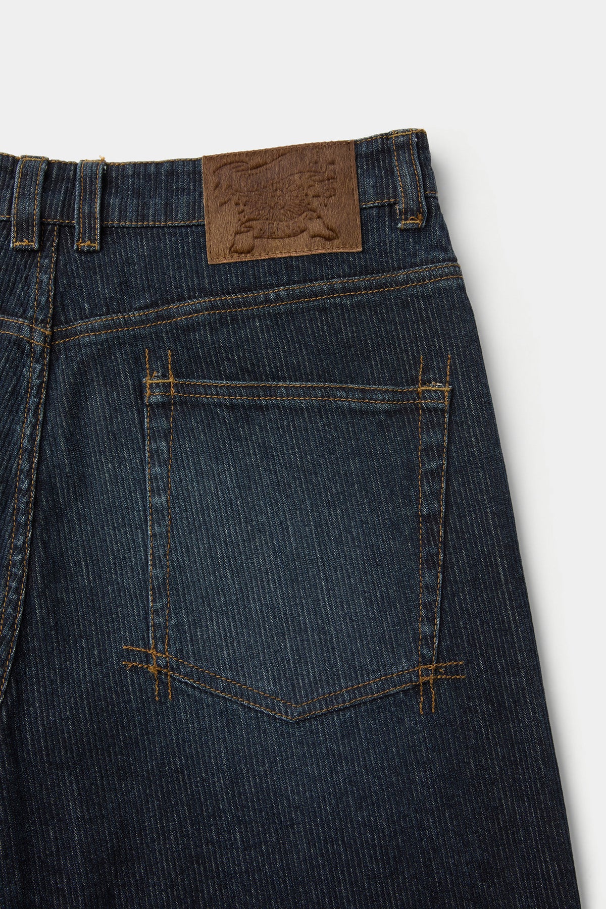 Twill wash brushed jeans (Washed indigo)