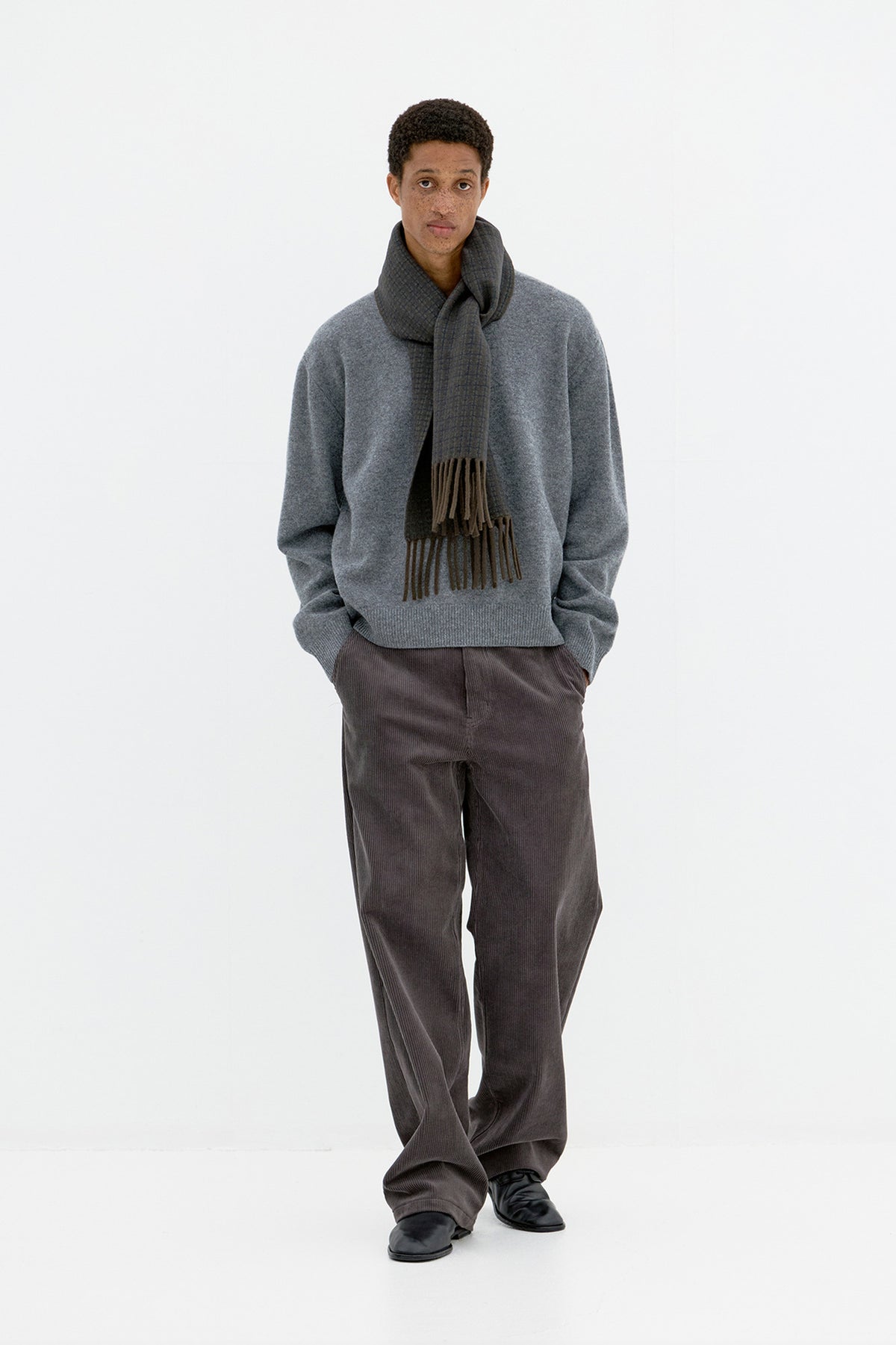 Corduroy carpenter pocket pants (Cinder gray)