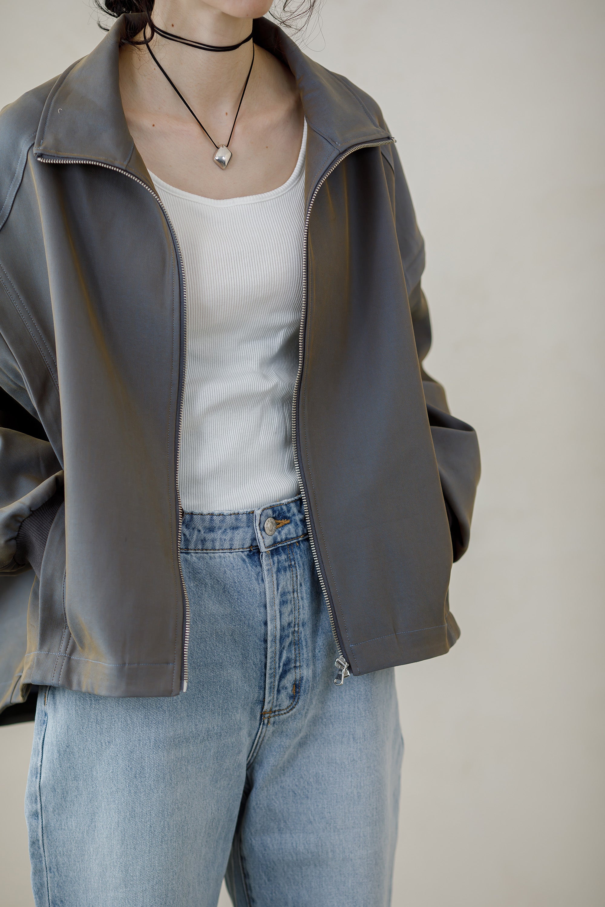 《残り僅か》2WAY Zip Blouson  -blue-
