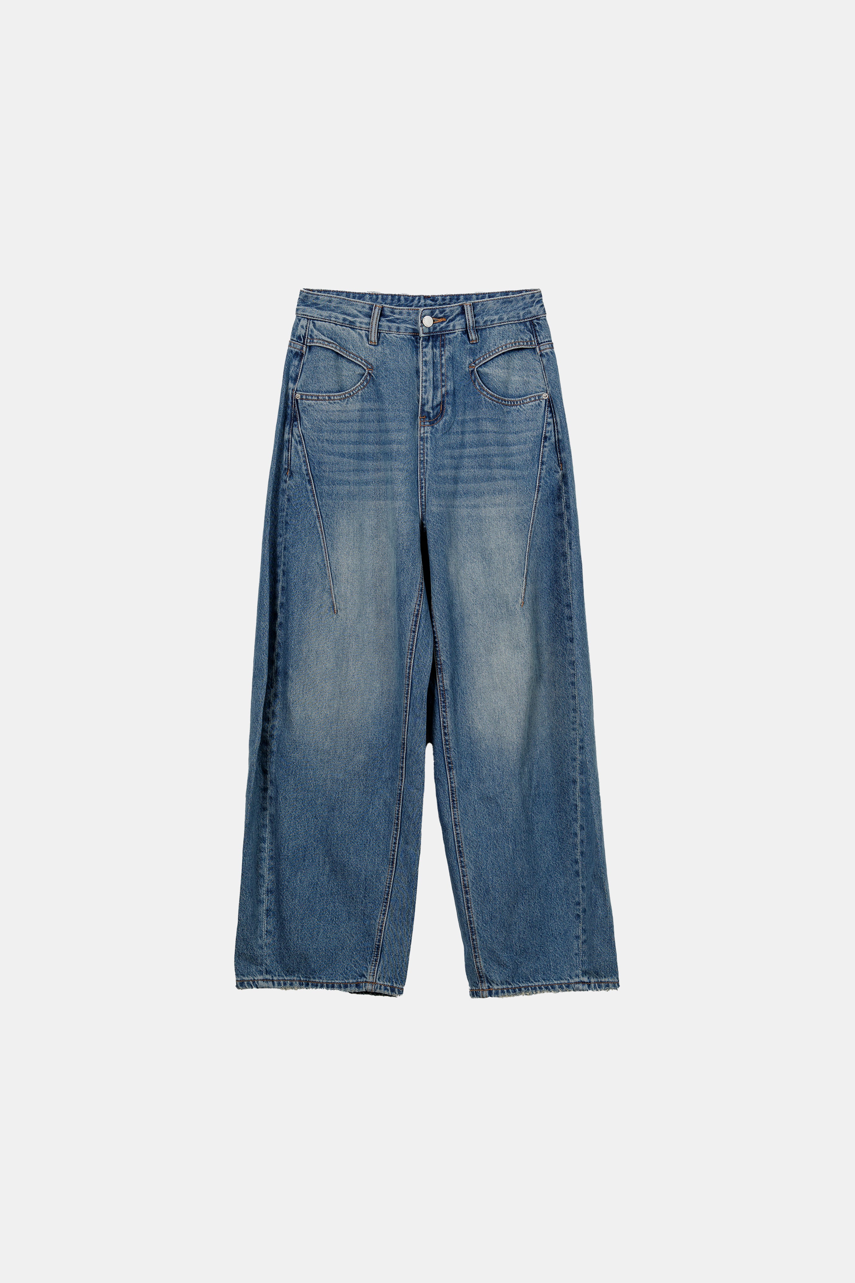 残り僅か》Curved Denim Pants