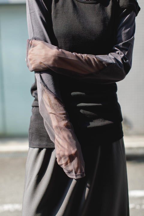 Sheer Sleeve Tight Tops