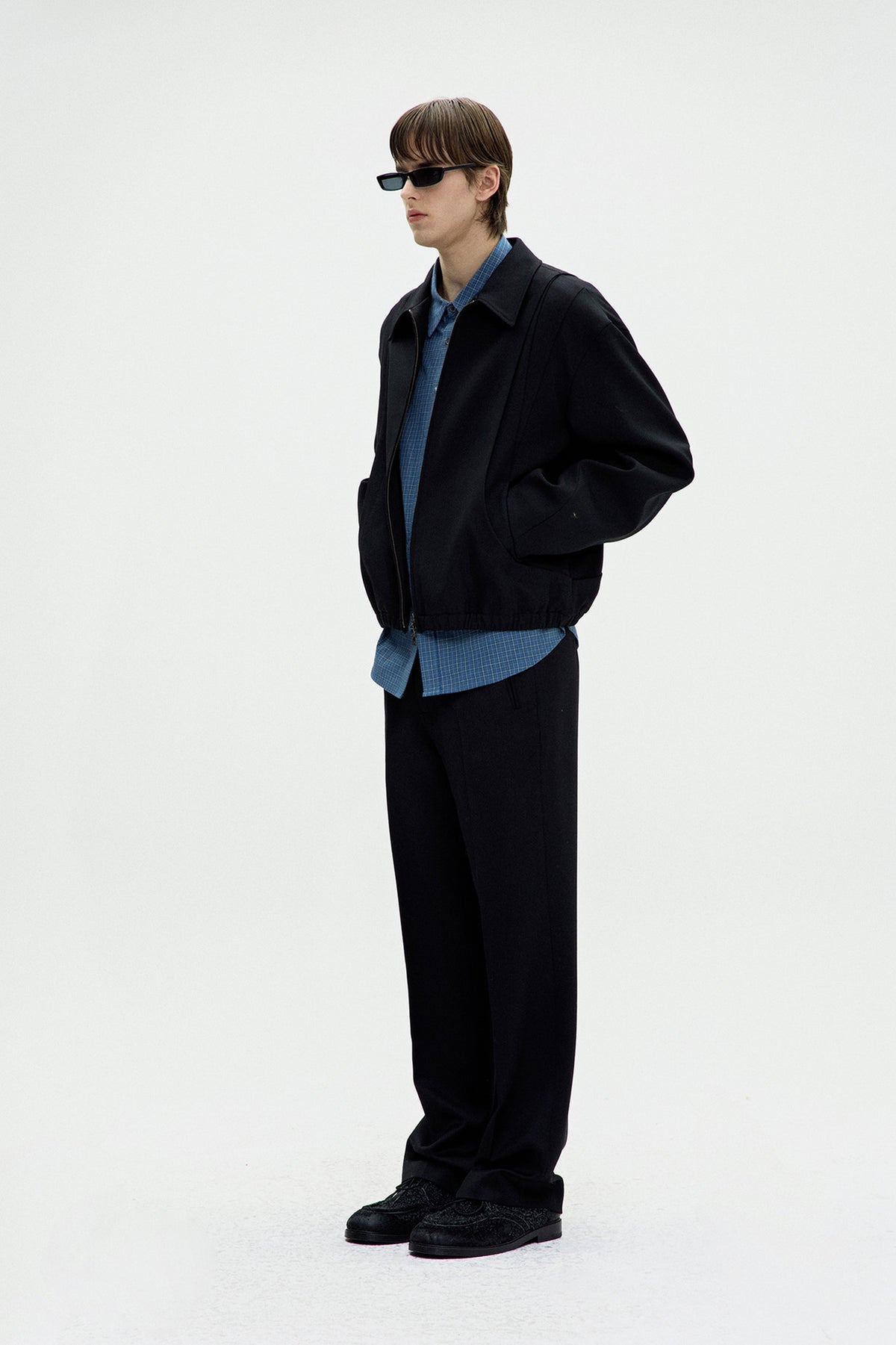 Wool blouson jumper (Black)