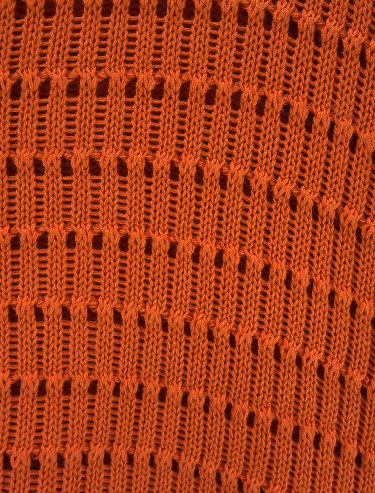 Crochet Knit Cardigan / ORANGE