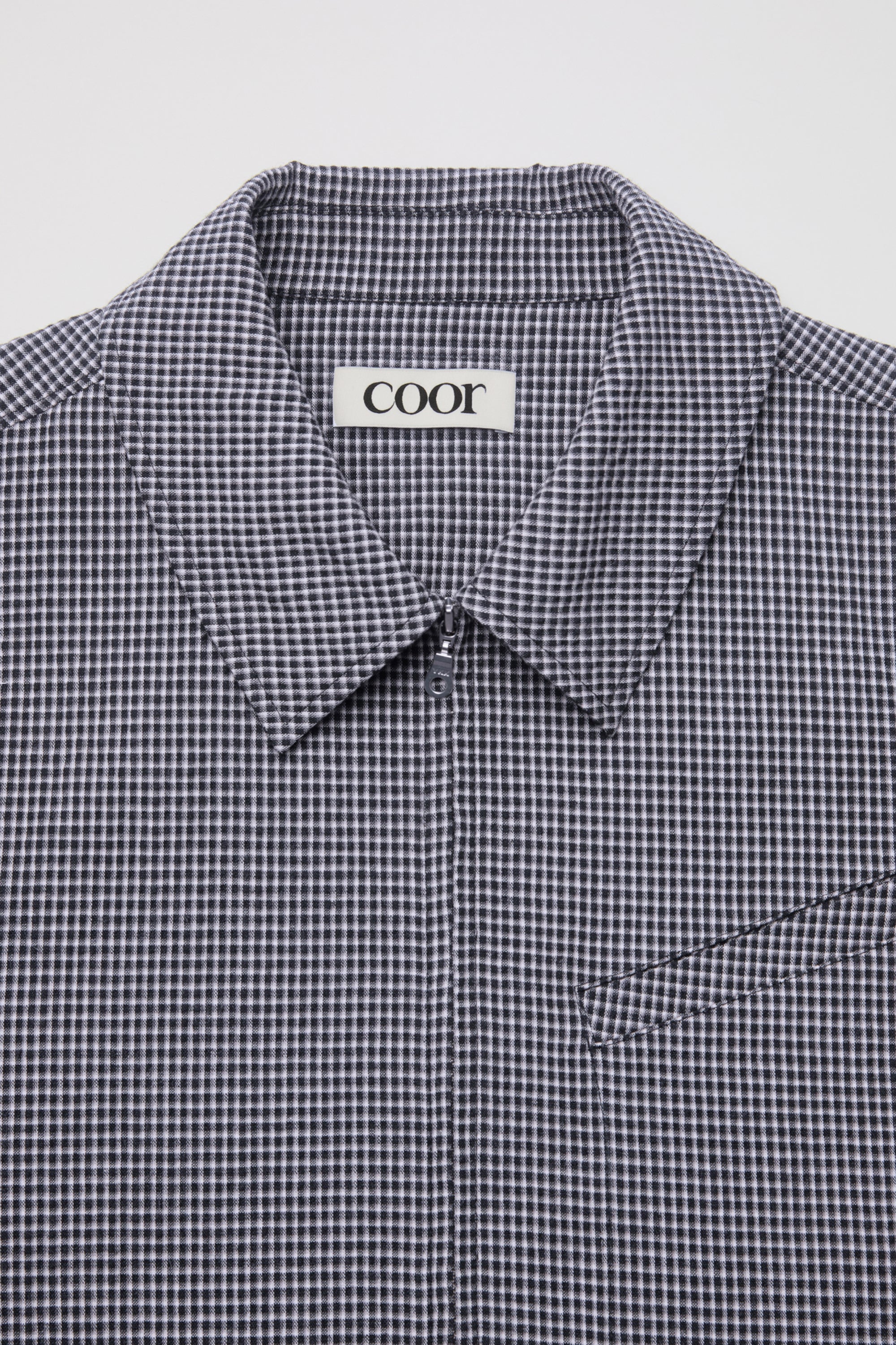 MICRO CHECK SHIRT ZIP-UP