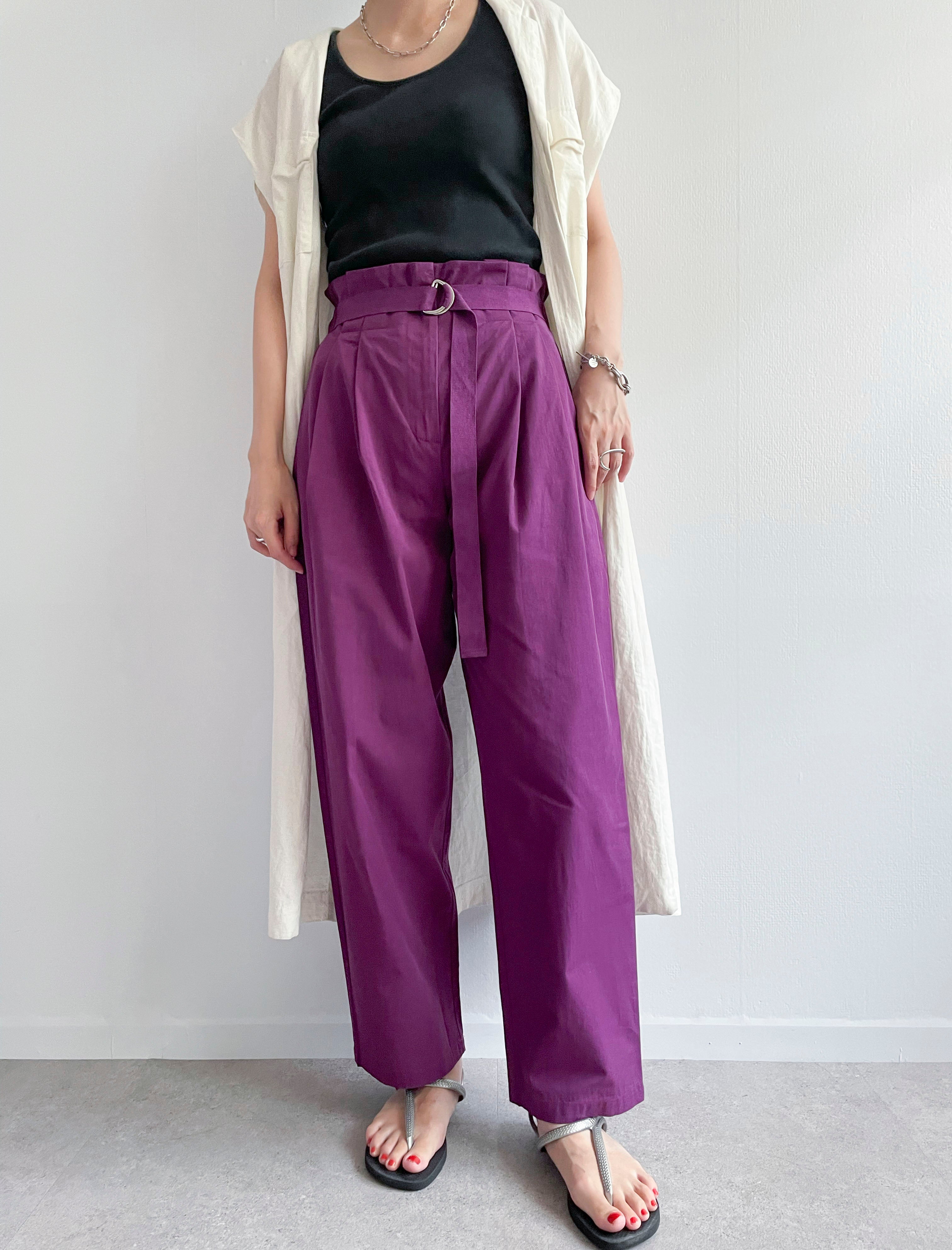 Belted Easy Pants / PURPLE / 166cm