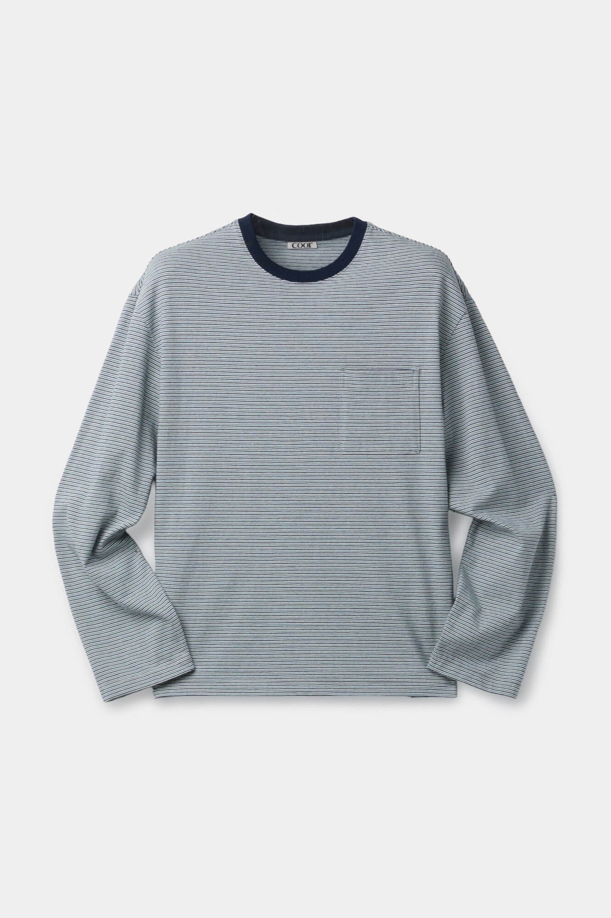 Multi pin stripe pocket t-shirt (blue)