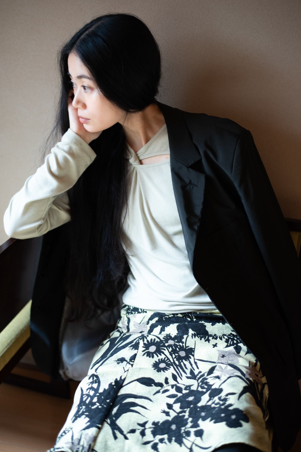 ARC SILK PRINT SKIRT