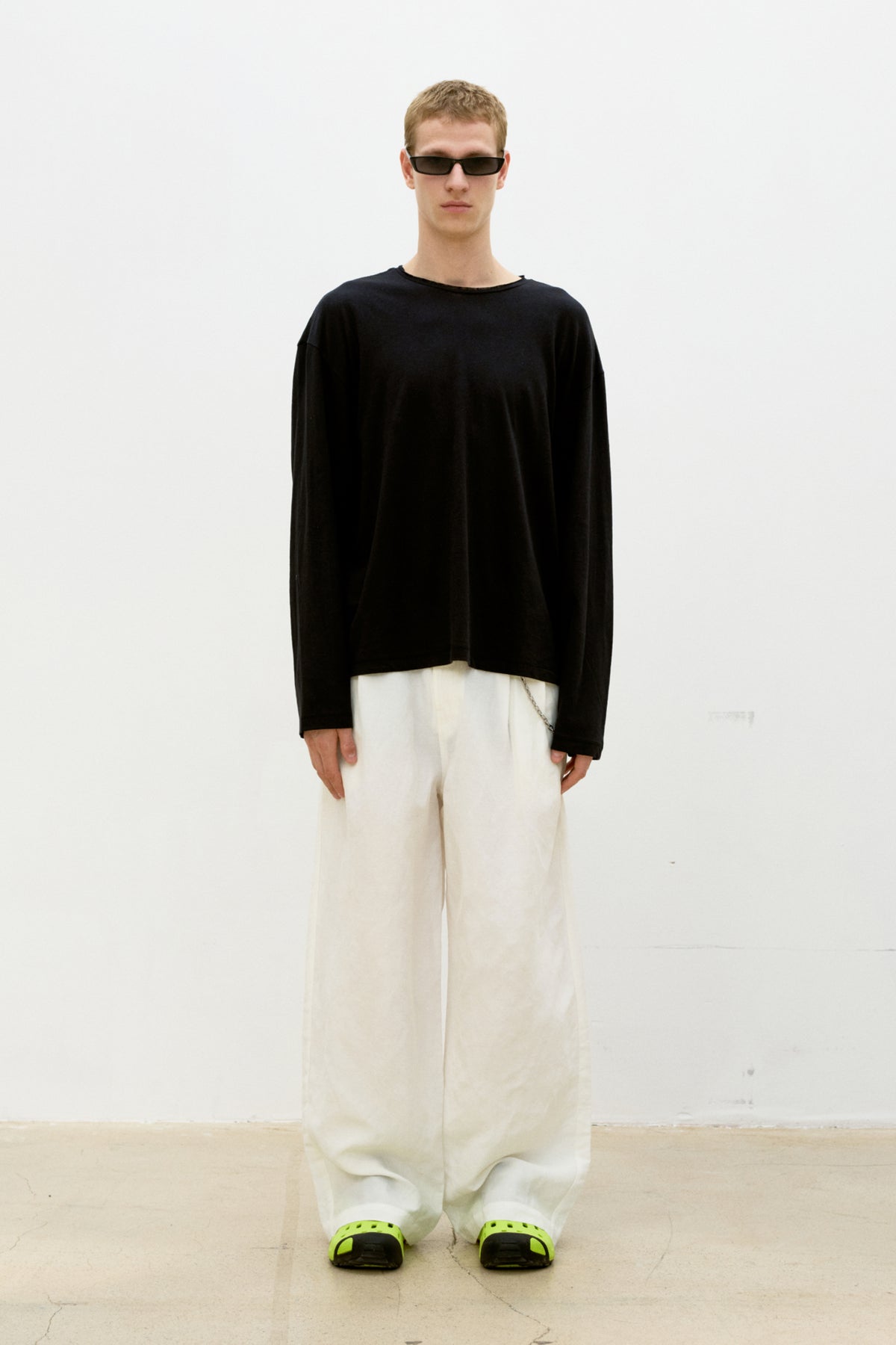 LINEN BLEND LONG SLEEVE T-SHIRT
