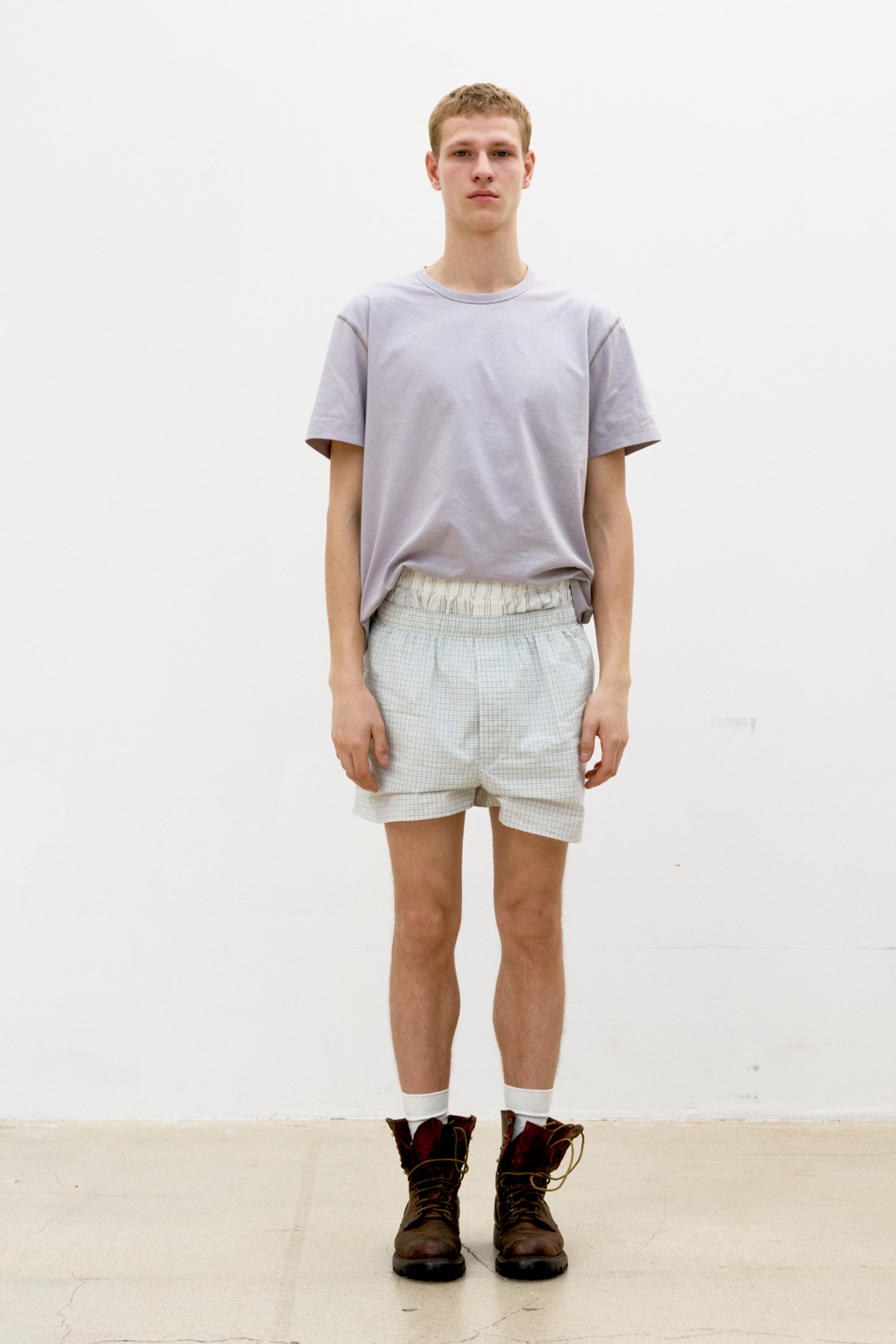 CHAIN STITCH POINTED CROP T-SHIRT