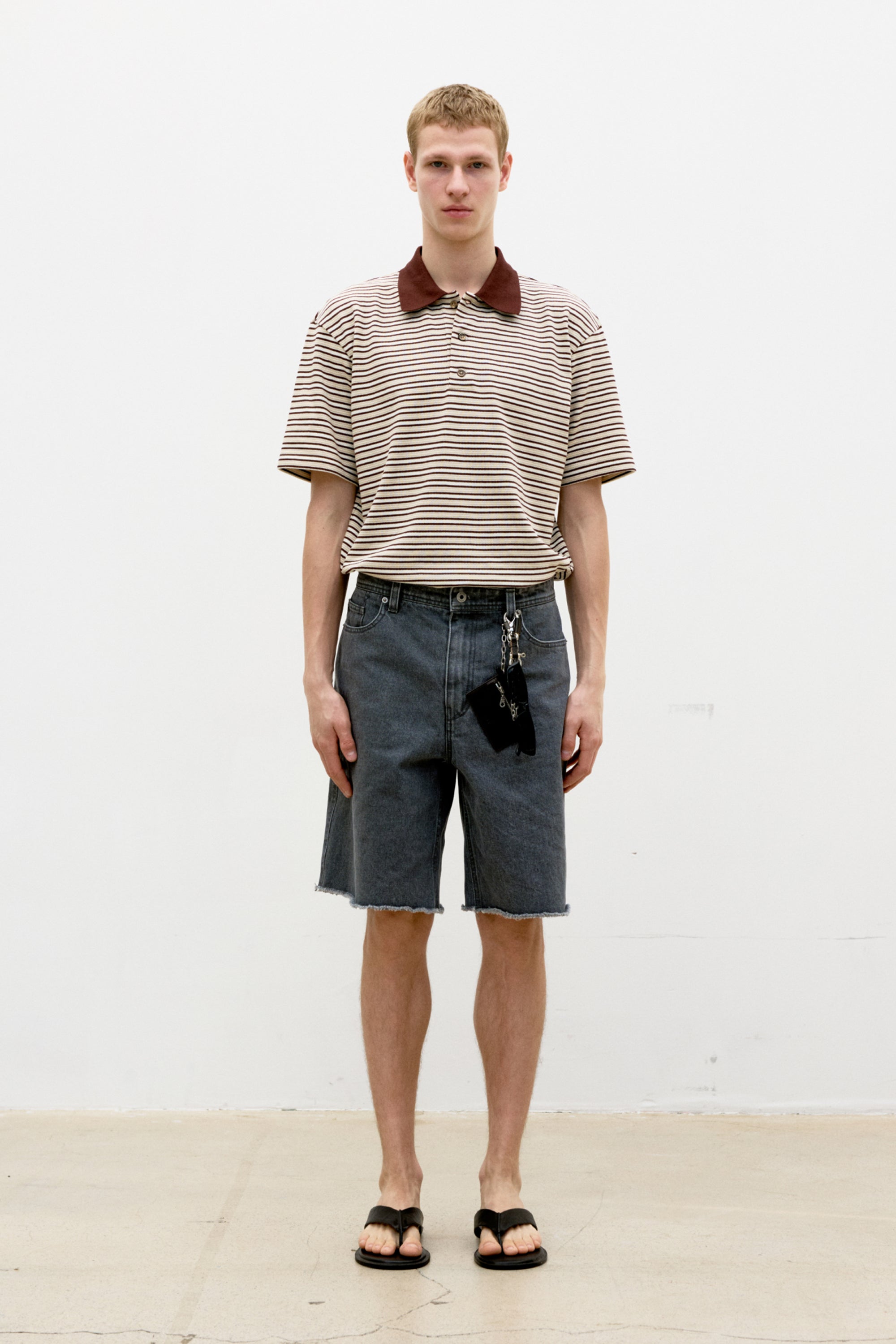 MULTI-PIN STRIPE POLO SHIRT