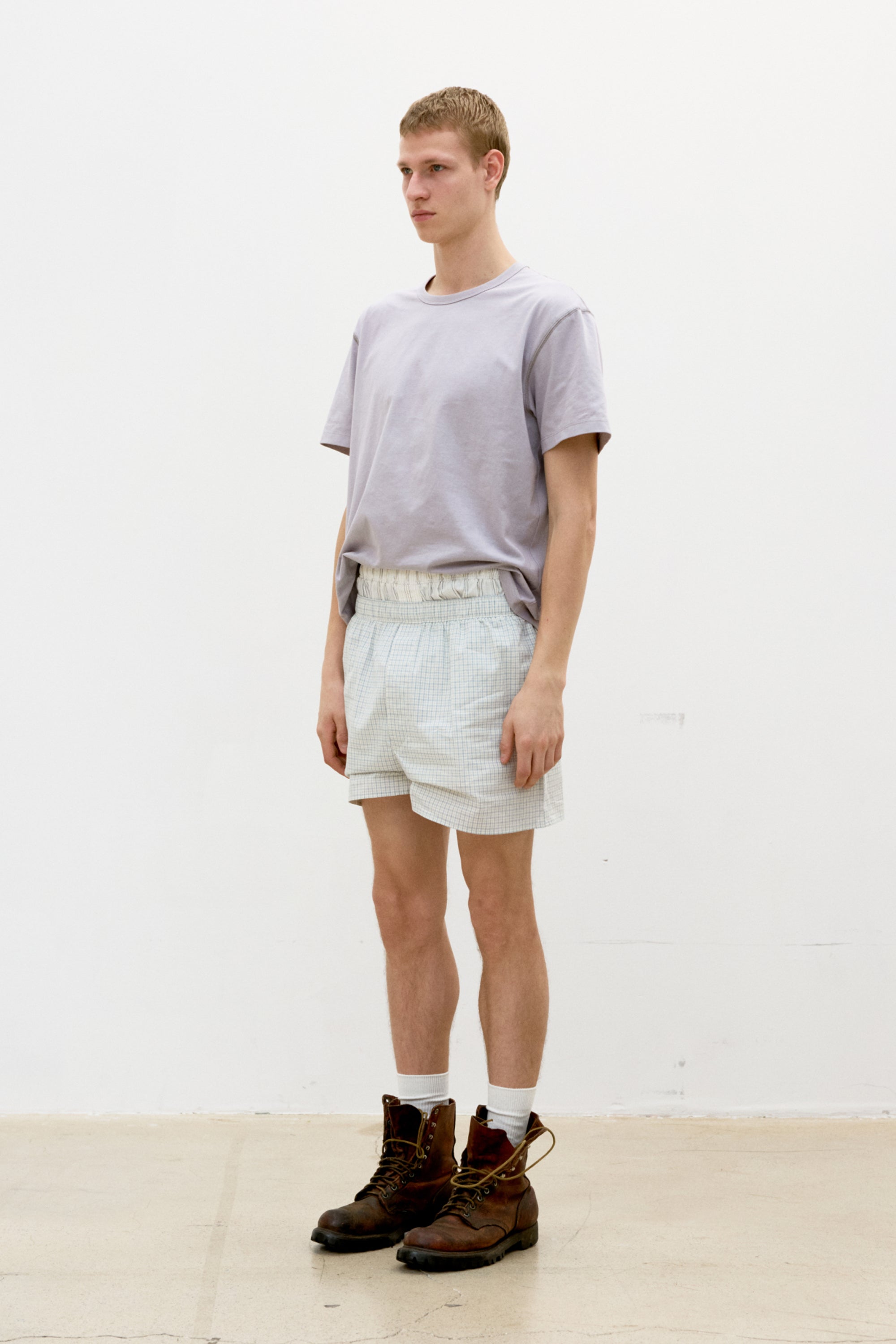 CHAIN STITCH POINTED CROP T-SHIRT