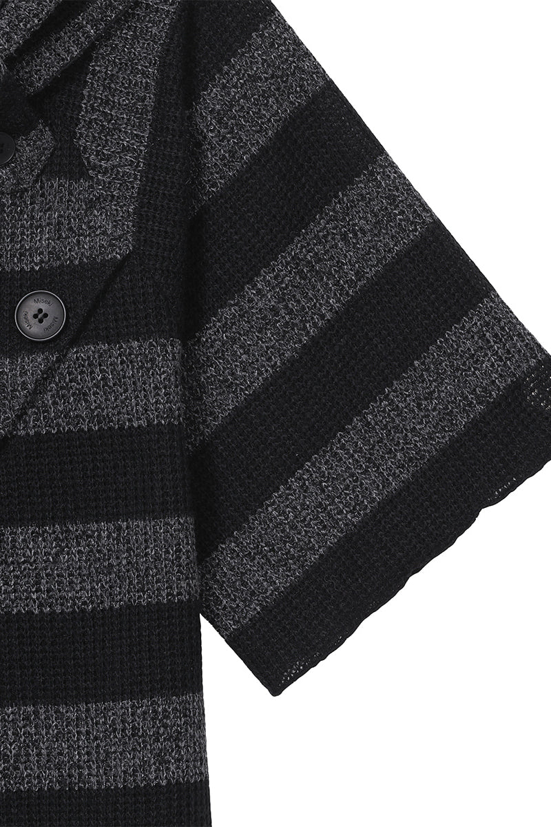 Diagonal crochet knit top STRIPE