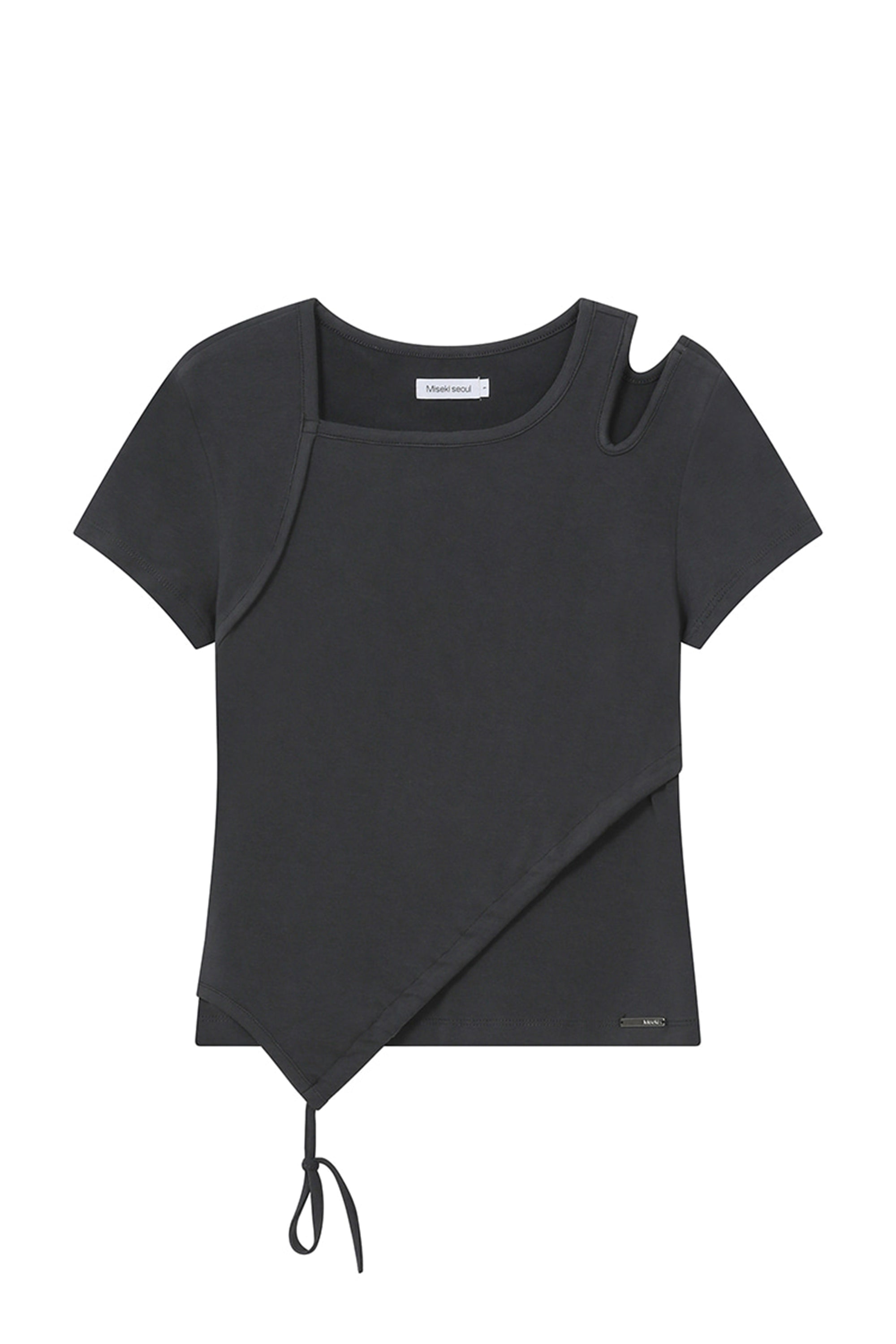 Cutout shirring layered short sleeve